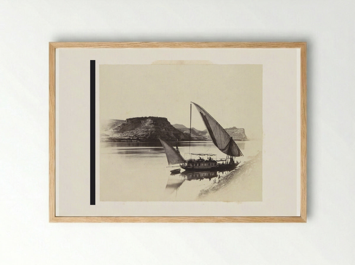 Veerpont bij Qasr Ibrim - Francis Frith - Framed Print Wood