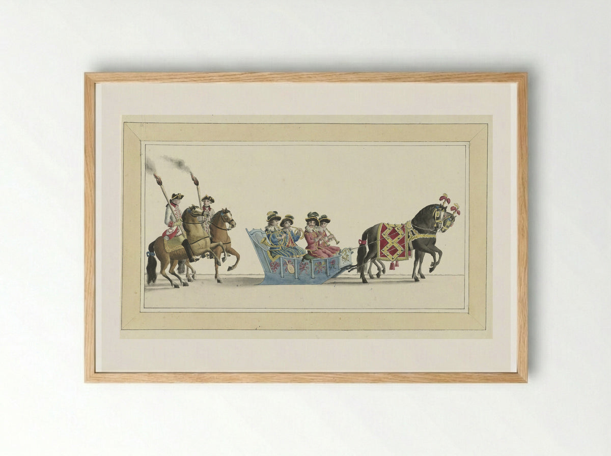 Veertiende slede (Fourteenth Sleigh) - Abraham Delfos - Framed Print Wood