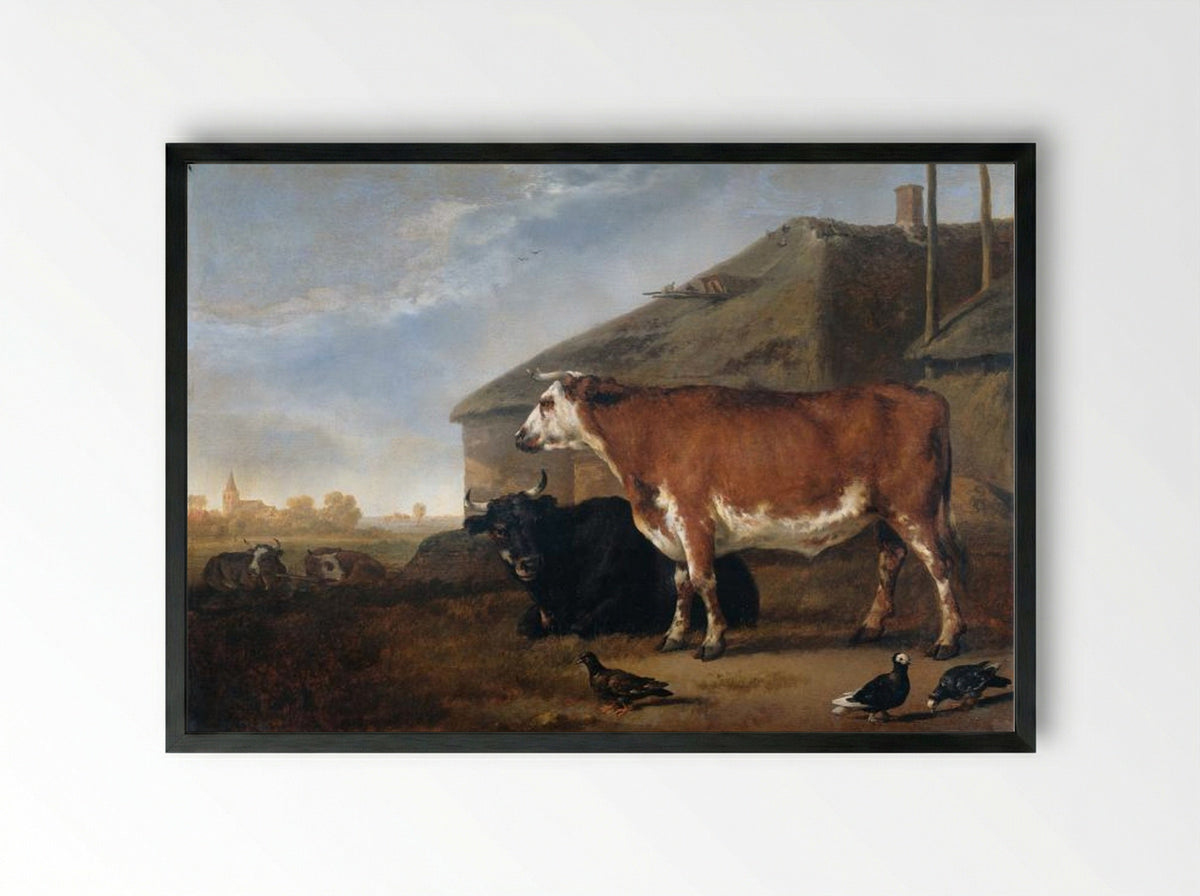 Veestuk (Cattle Piece) - Abraham van Calraet - Framed Print Black