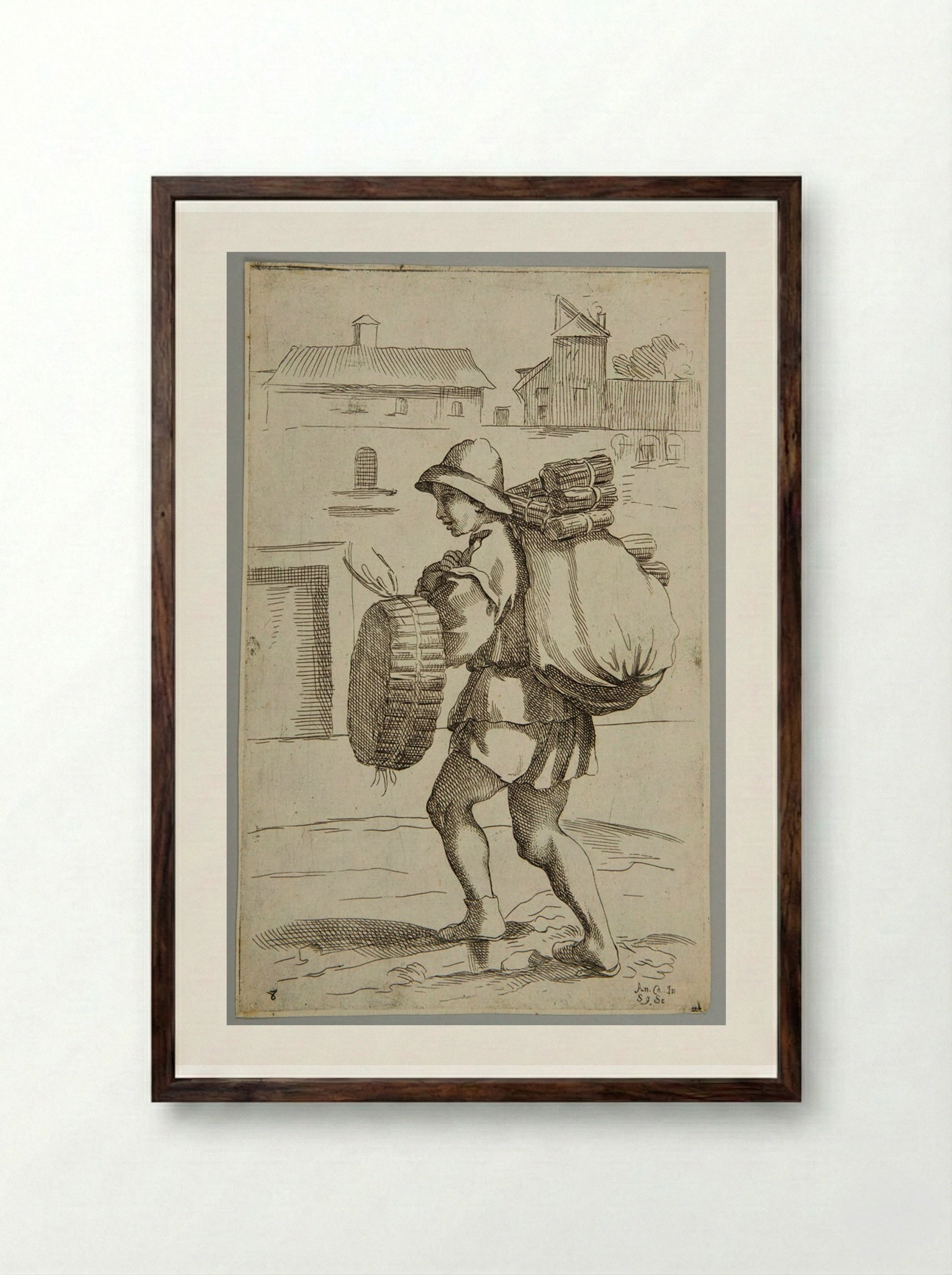 Vende Solfaroli, plate 9 - Simon Guillain - Framed Print Dark Wood