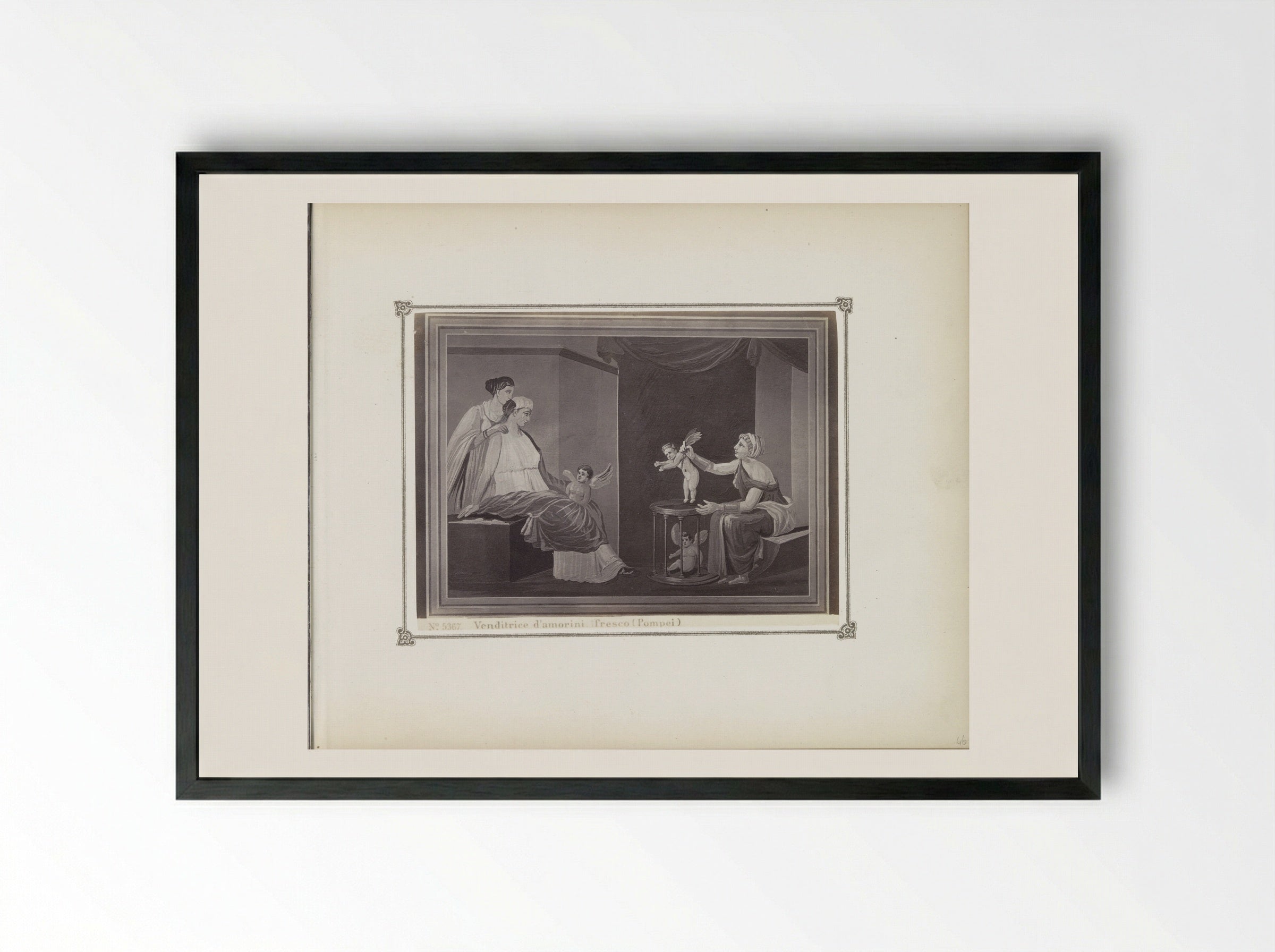 Venditrice d'amorini - Giorgio Sommer - Framed Print Black