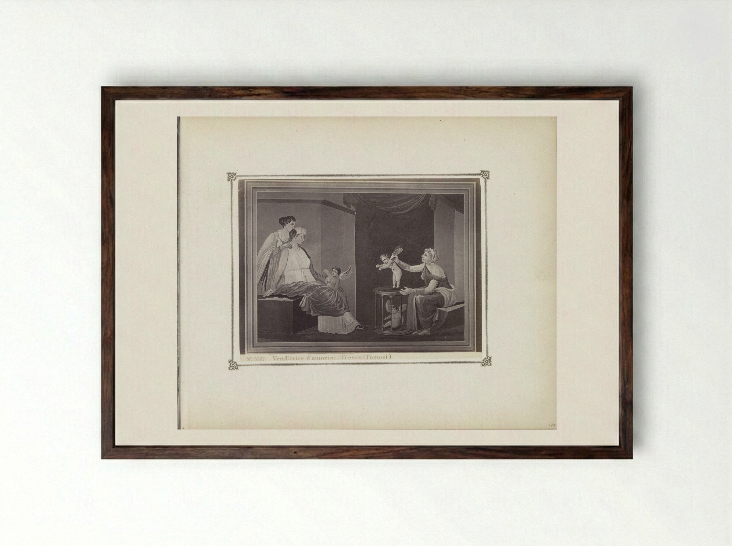 Venditrice d'amorini - Giorgio Sommer - Framed Print Dark Wood