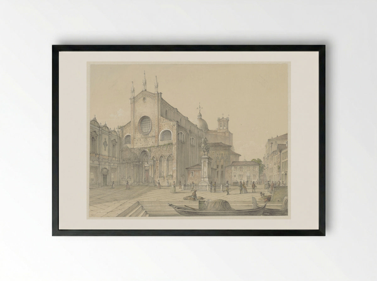 Venetië: S. Giovanni & Paolo - Károly Lajos Libay - Framed Print Black