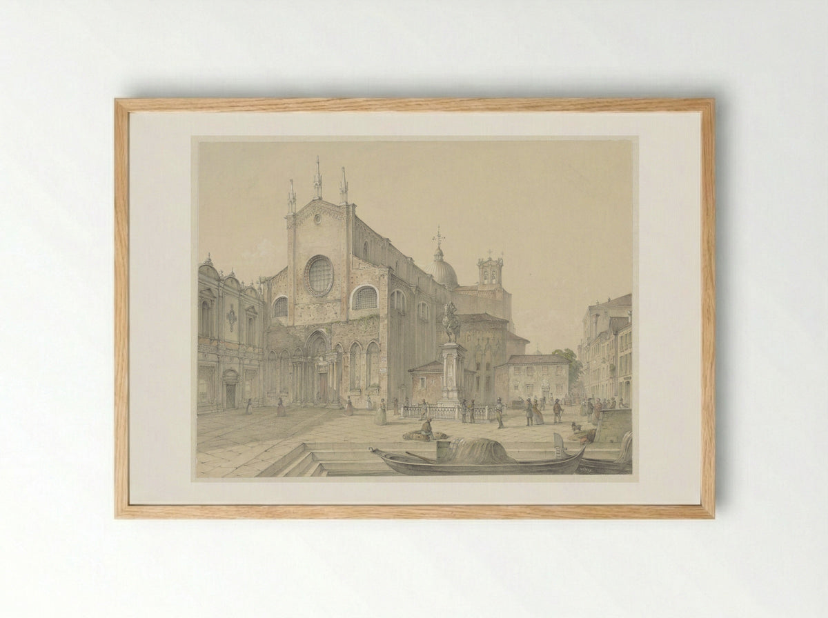 Venetië: S. Giovanni & Paolo - Károly Lajos Libay - Framed Print Wood