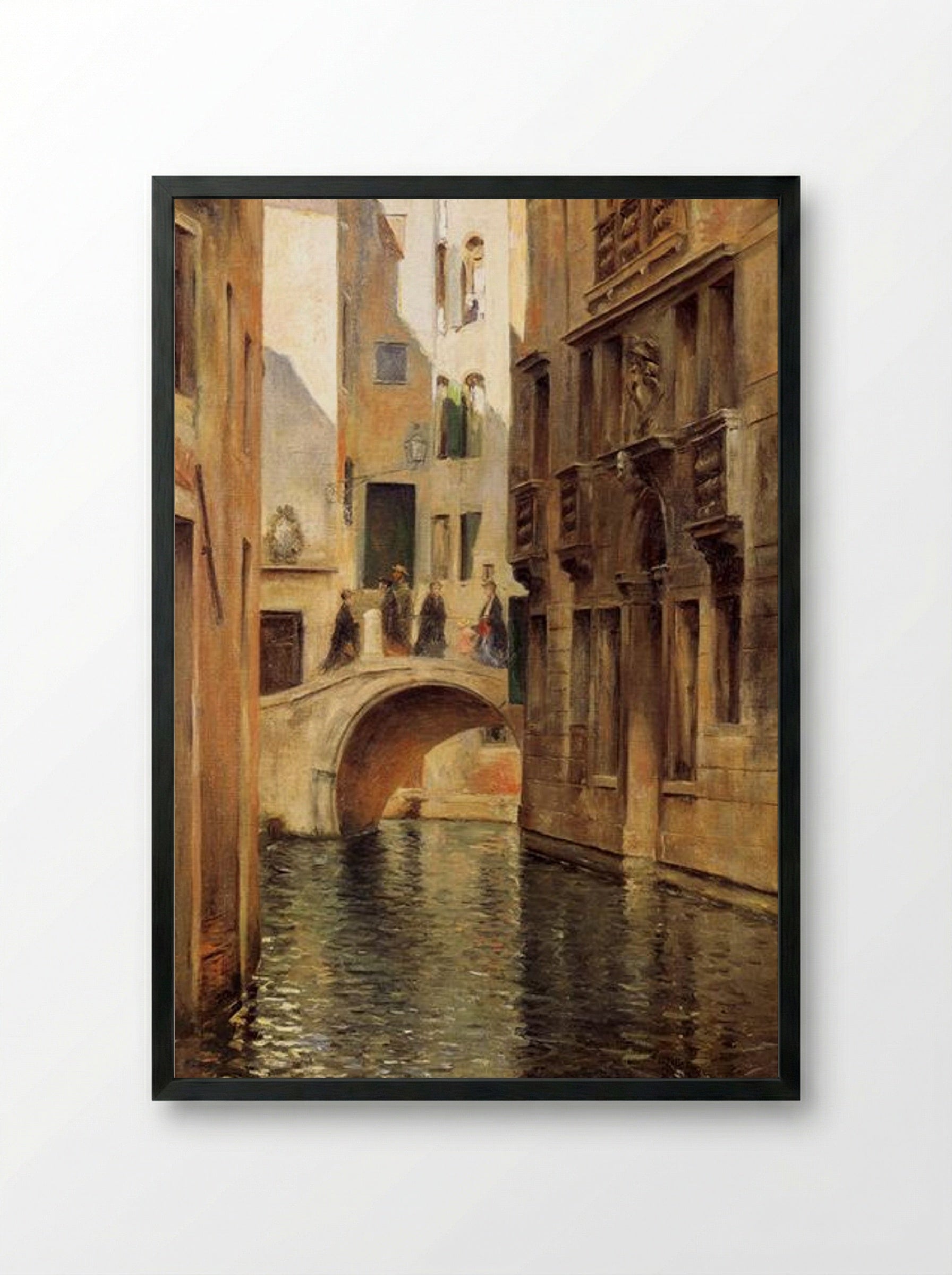Venetian Canal - Julius LeBlanc Stewart - Framed Print Black