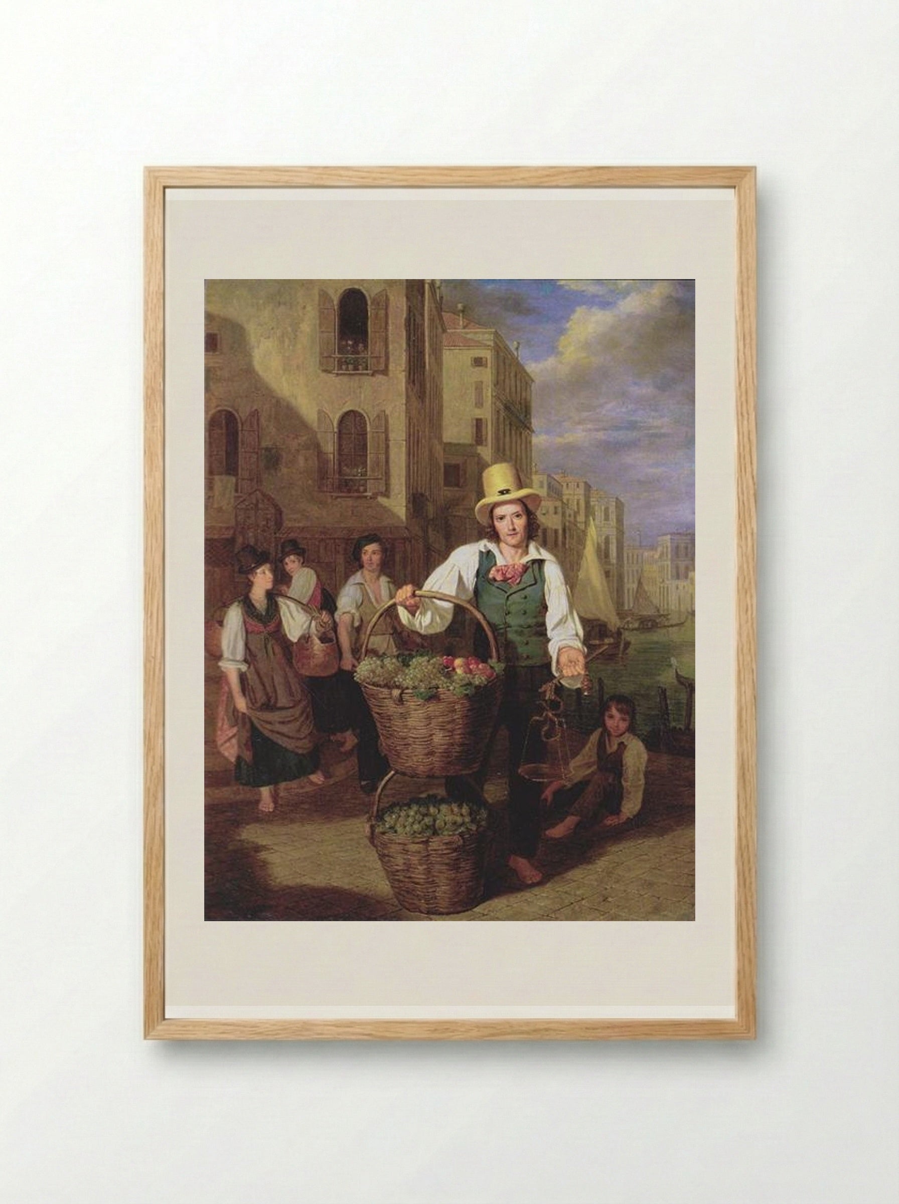Venetian Fruit Seller - Ferdinand Georg Waldmüller - Framed Print Wood