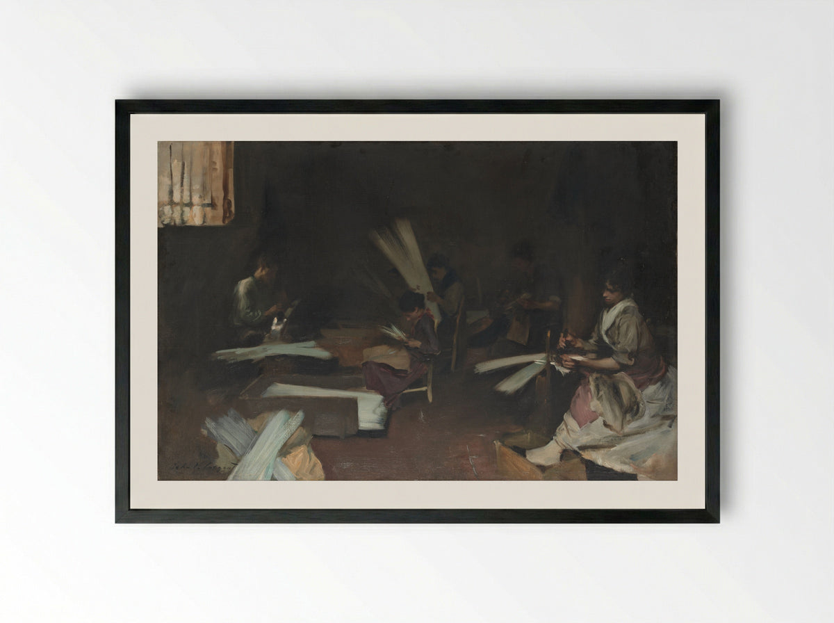 Venetian Glass Workers - John Singer Sargent - Framed Print Black