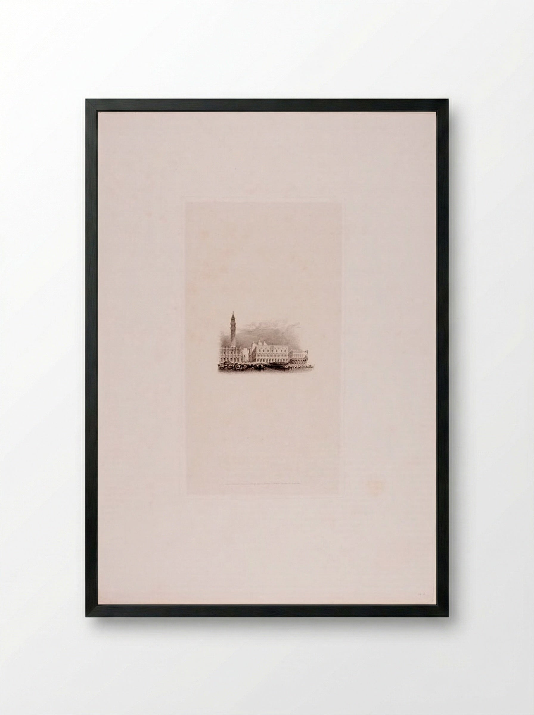 Venice (Engraving) - Edward Goodall - Framed Print Black