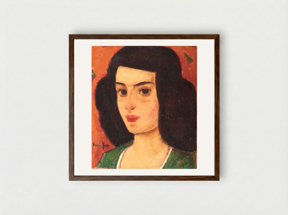 Venice Girl (Putana) - Nicolae Tonitza - Framed Print Dark Wood