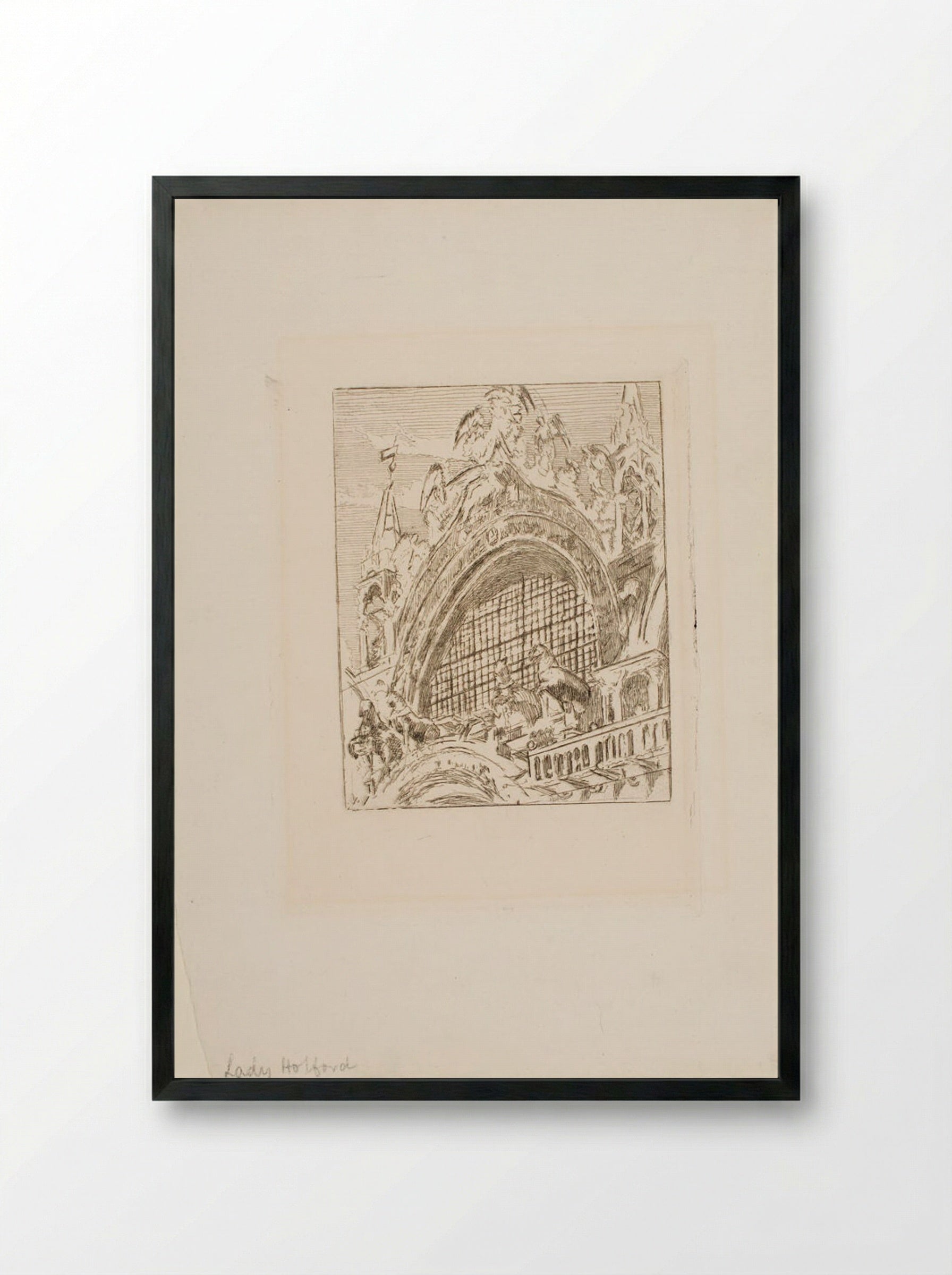 Venice, The Horses of St Marks (Fourth Version) - Walter Sickert - Framed Print Black