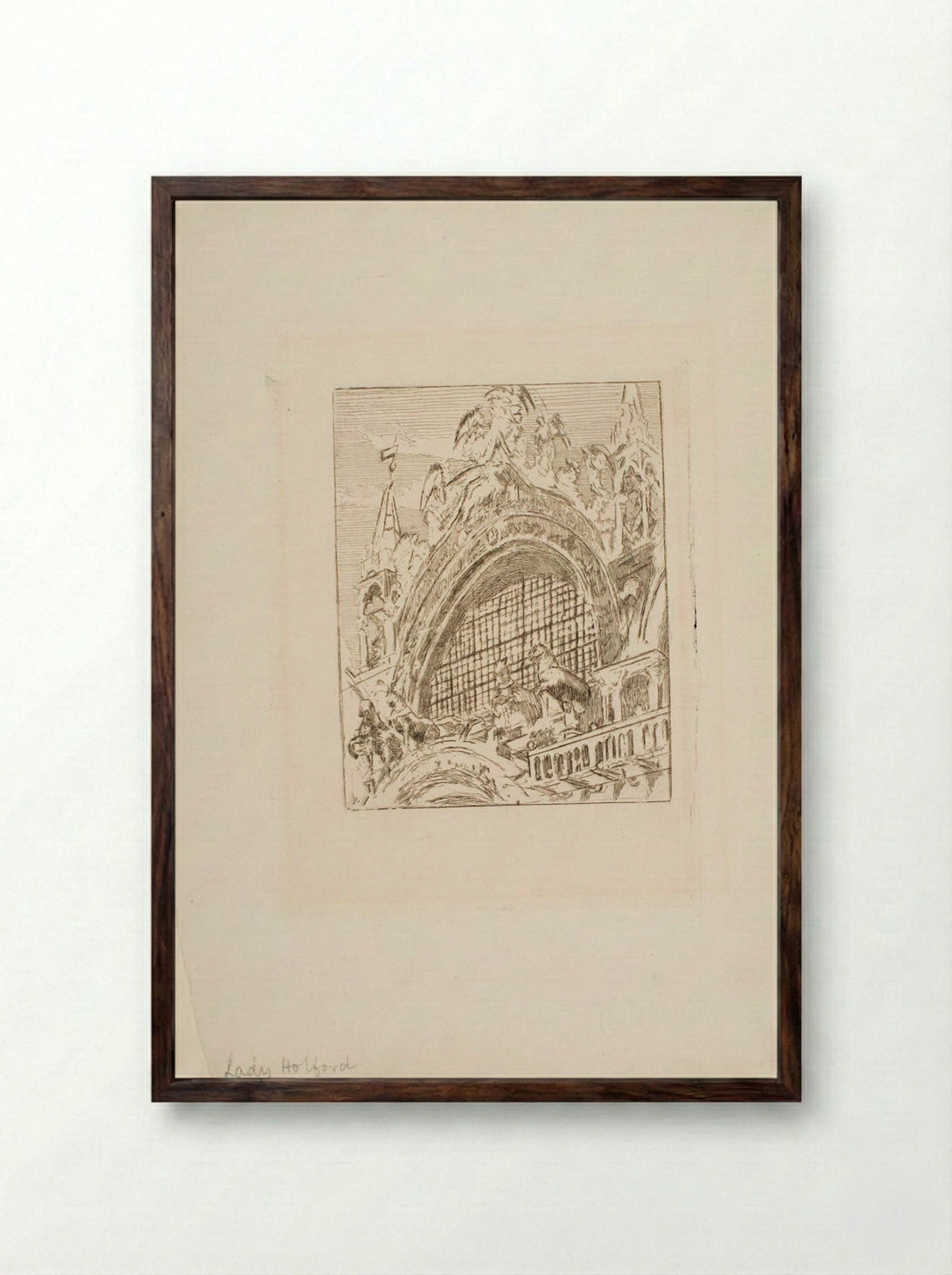 Venice, The Horses of St Marks (Fourth Version) - Walter Sickert - Framed Print Dark Wood