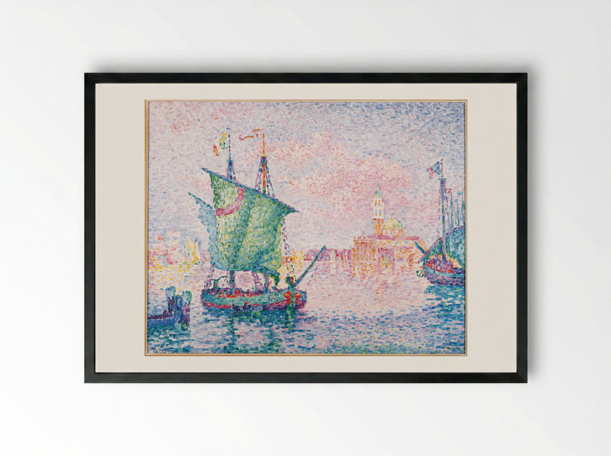 Venice, The Pink Cloud - Paul Signac - Framed Print Black