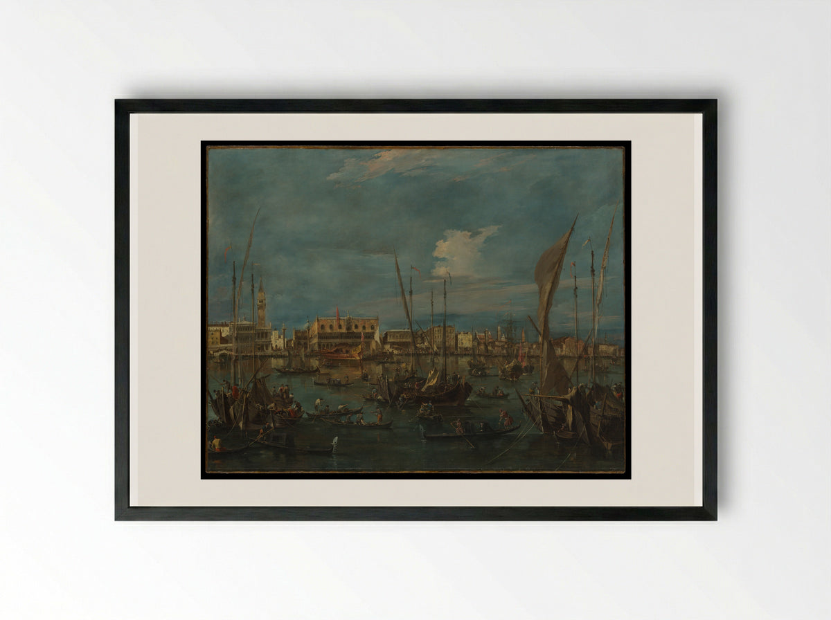 Venice from the Bacino di San Marco - Francesco Guardi - Framed Print Black