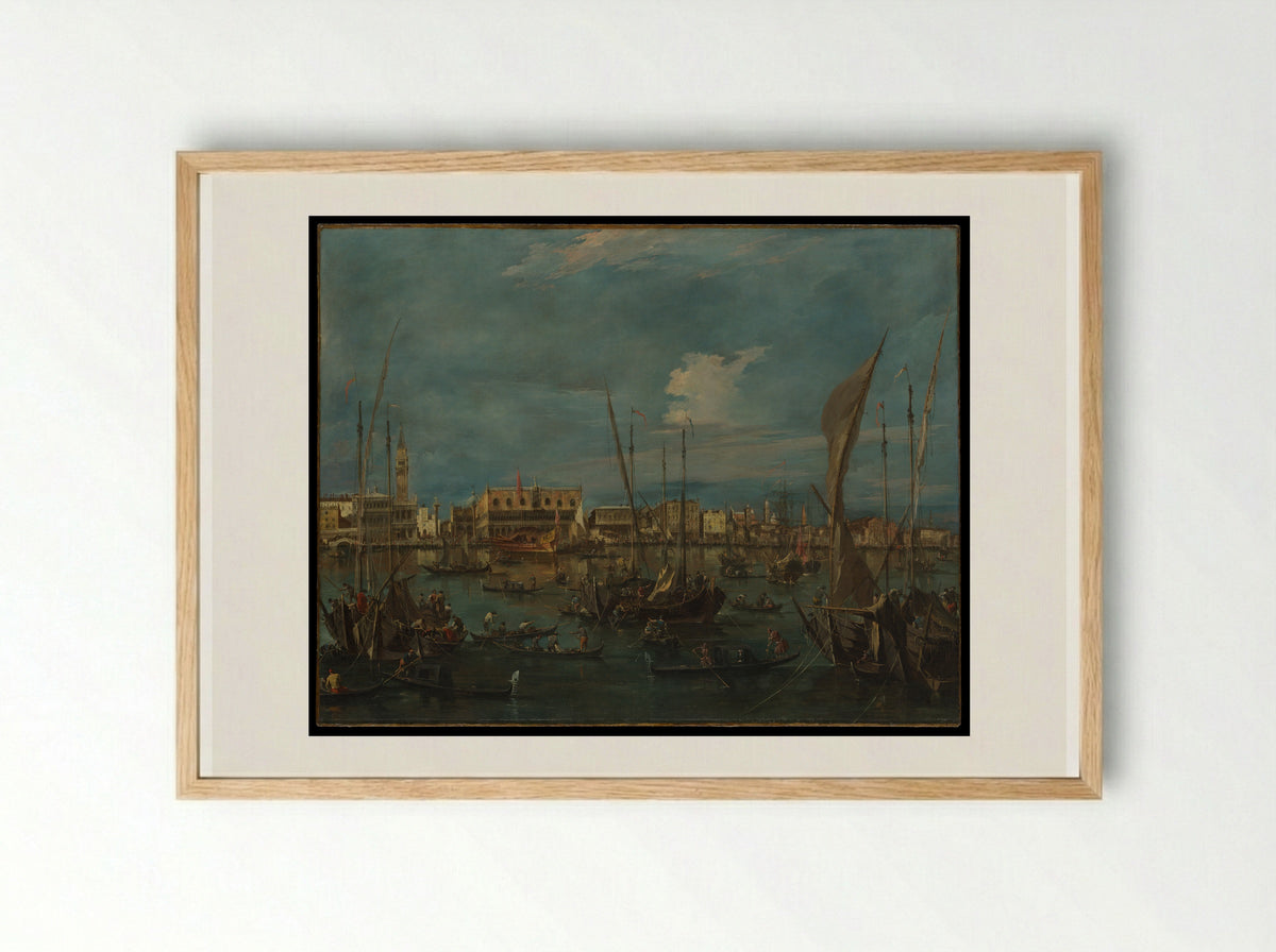 Venice from the Bacino di San Marco - Francesco Guardi - Framed Print Wood