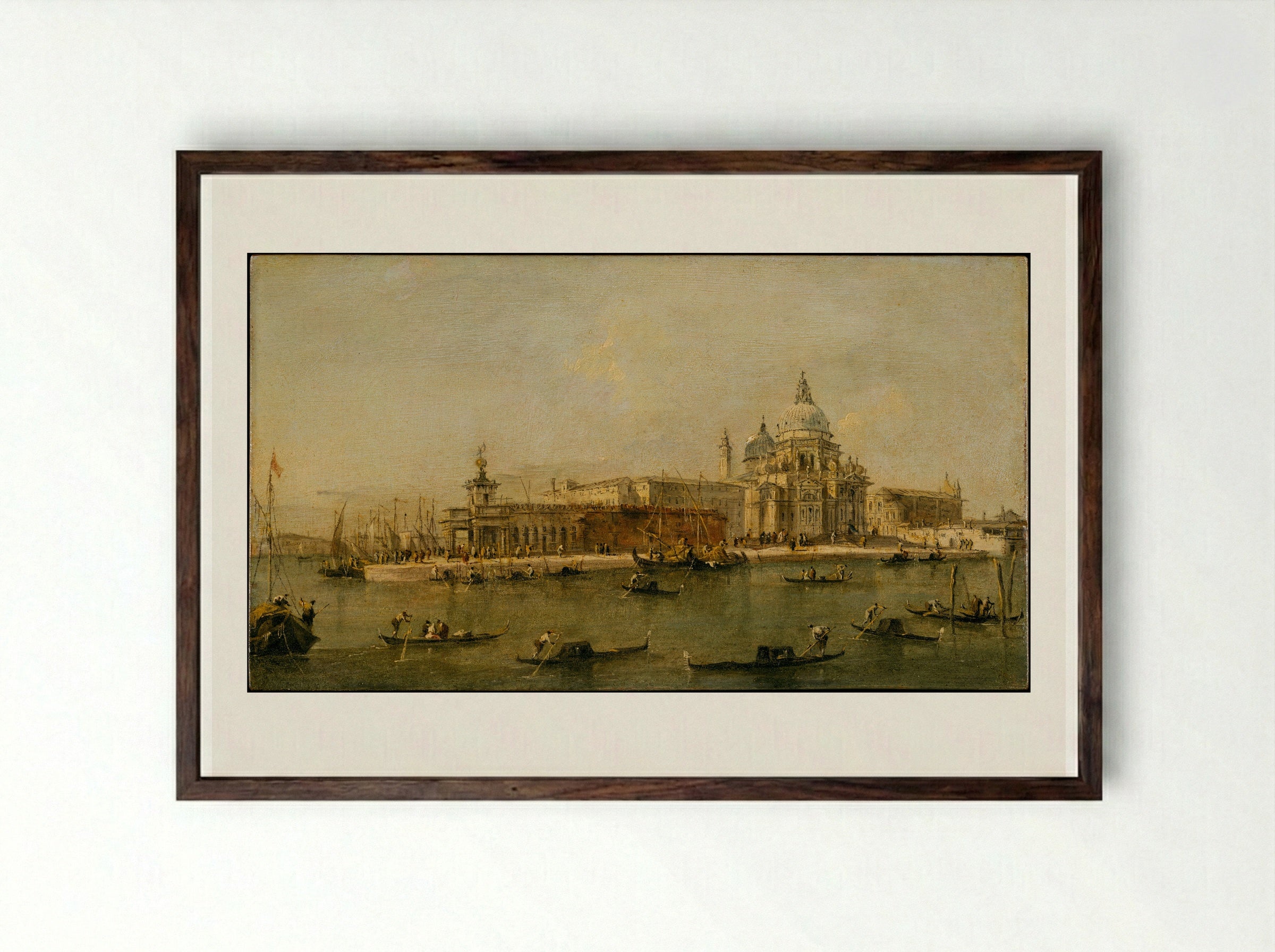 Venice: The Dogana and Santa Maria della Salute - Francesco Guardi - Framed Print Dark Wood