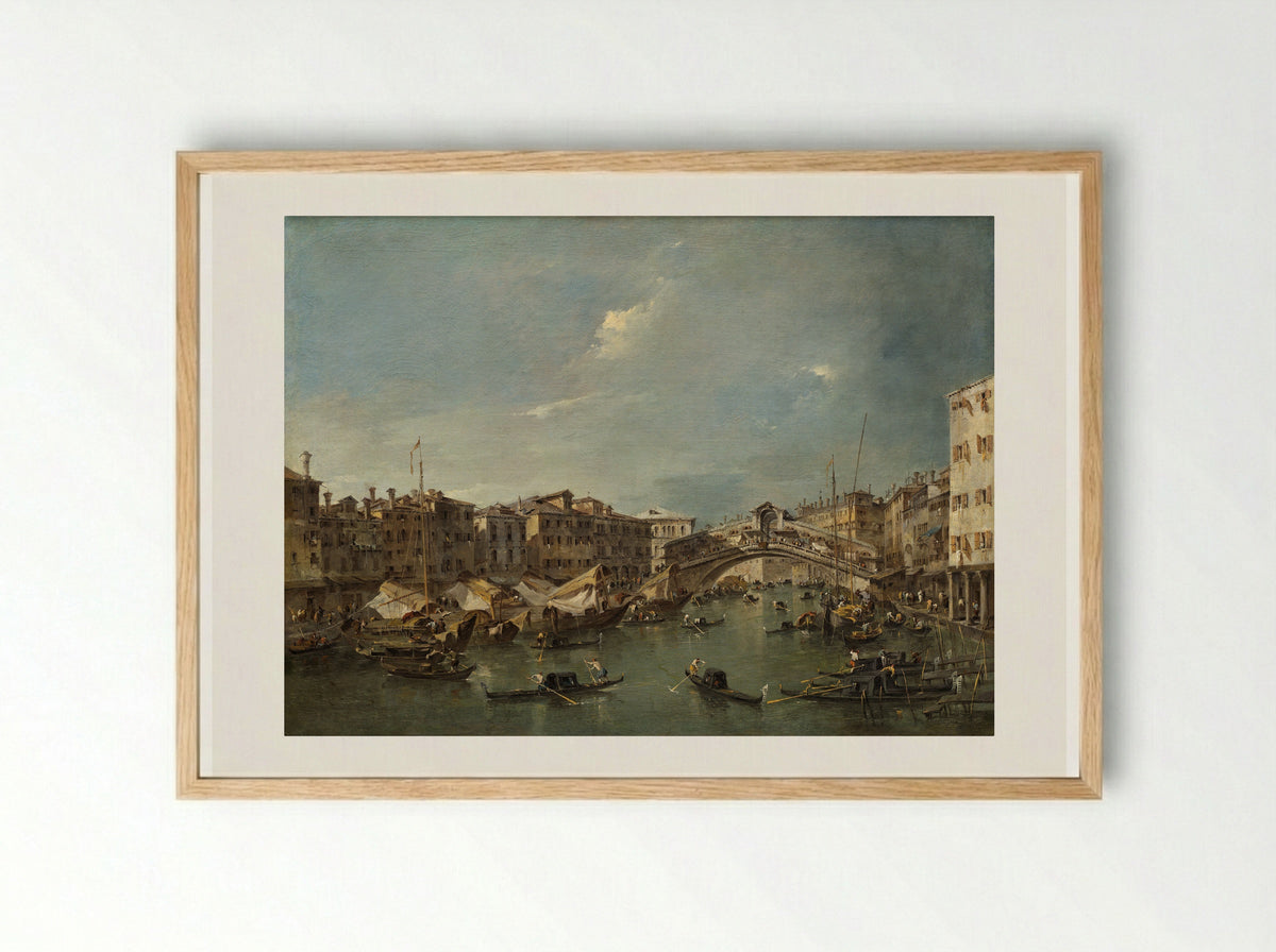 Venice: The Rialto - Francesco Guardi - Framed Print Wood