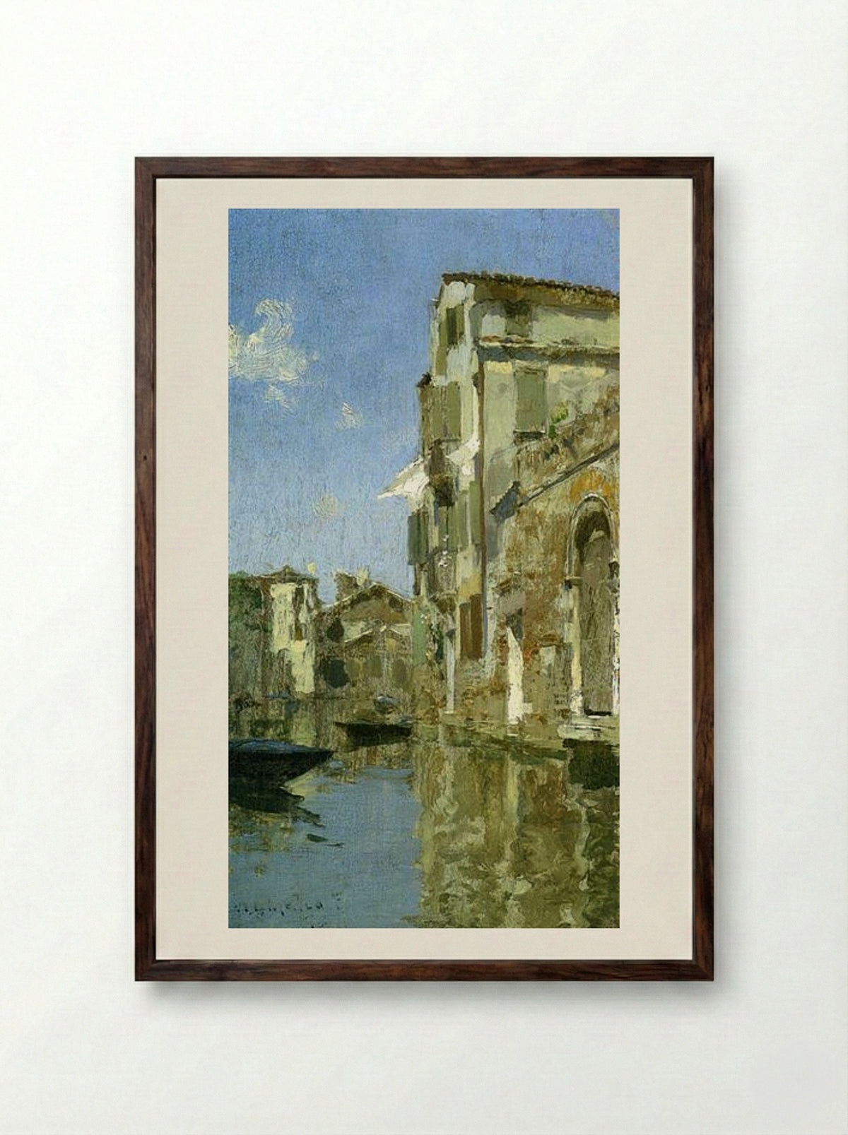 Venice - Willard Metcalf - Framed Print Dark Wood
