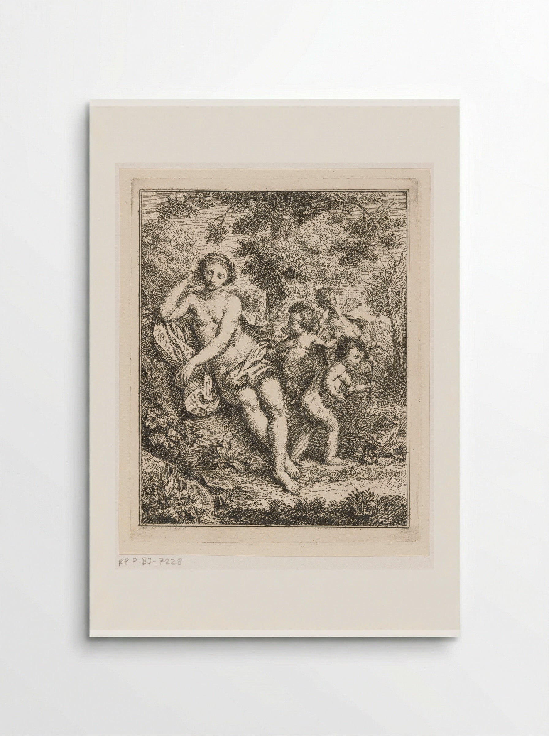 Venus, Amor en twee putti in een arcadisch landschap - Louis Fabritius Dubourg - Poster