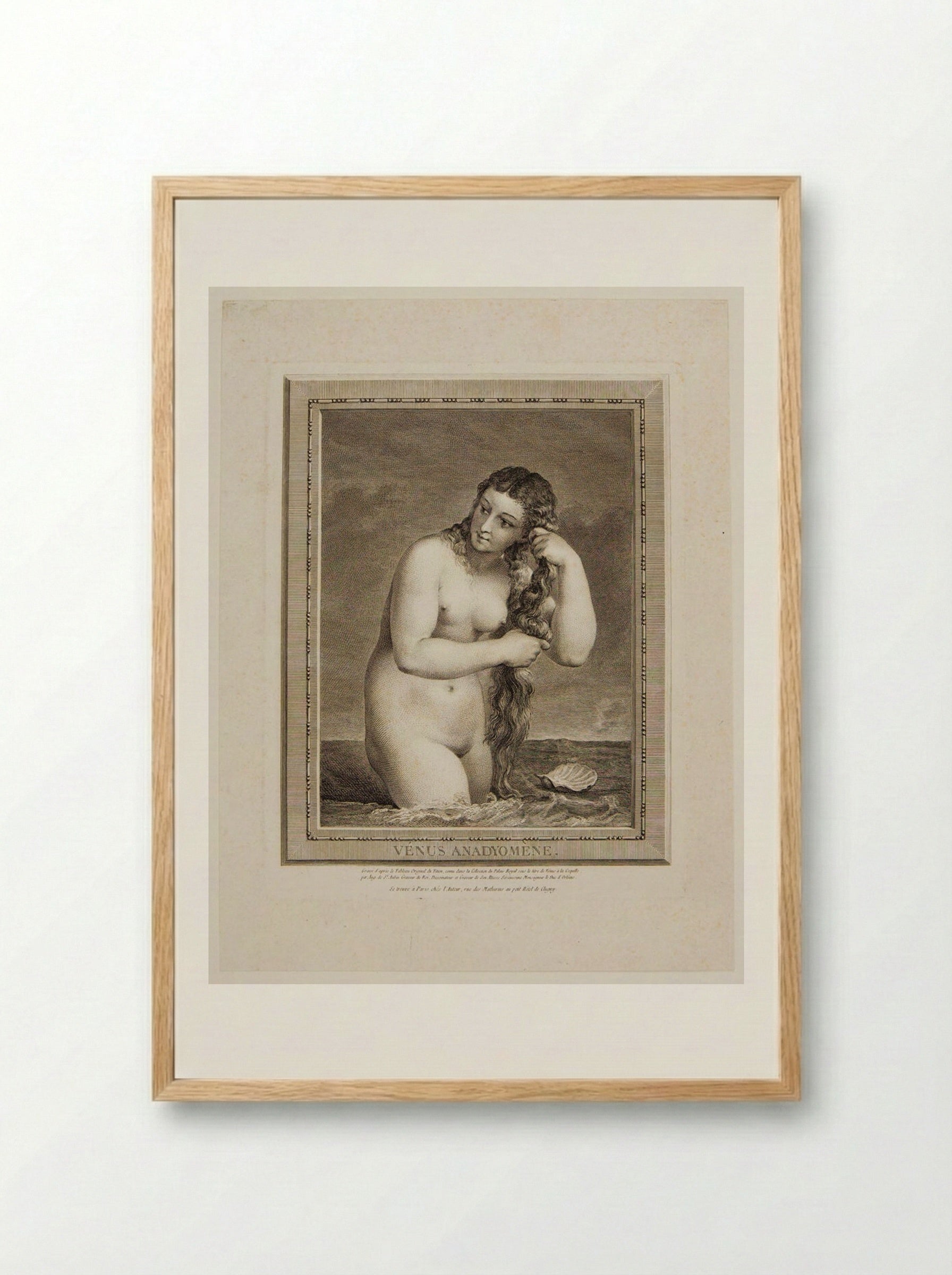 Venus Anadyomene - Augustin de Saint-Aubin - Framed Print Wood