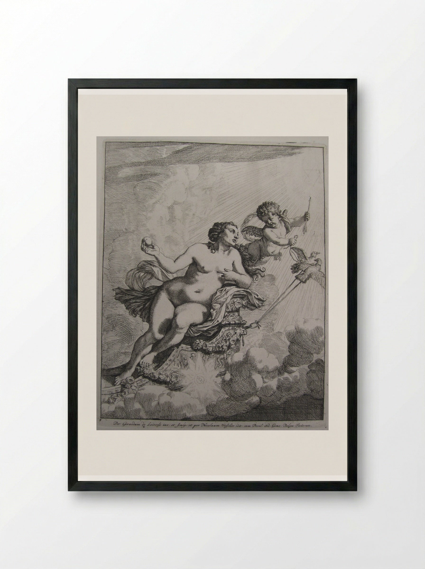 Venus Ascending to Olympus - Gérard de Lairesse - Framed Print Black