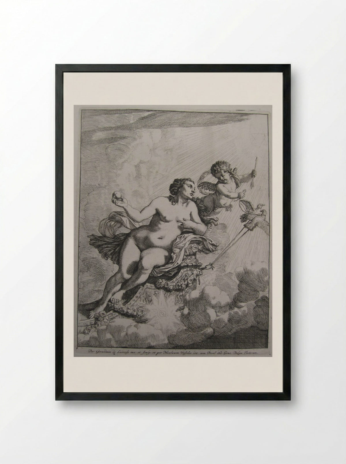 Venus Ascending to Olympus - Gérard de Lairesse - Framed Print Black