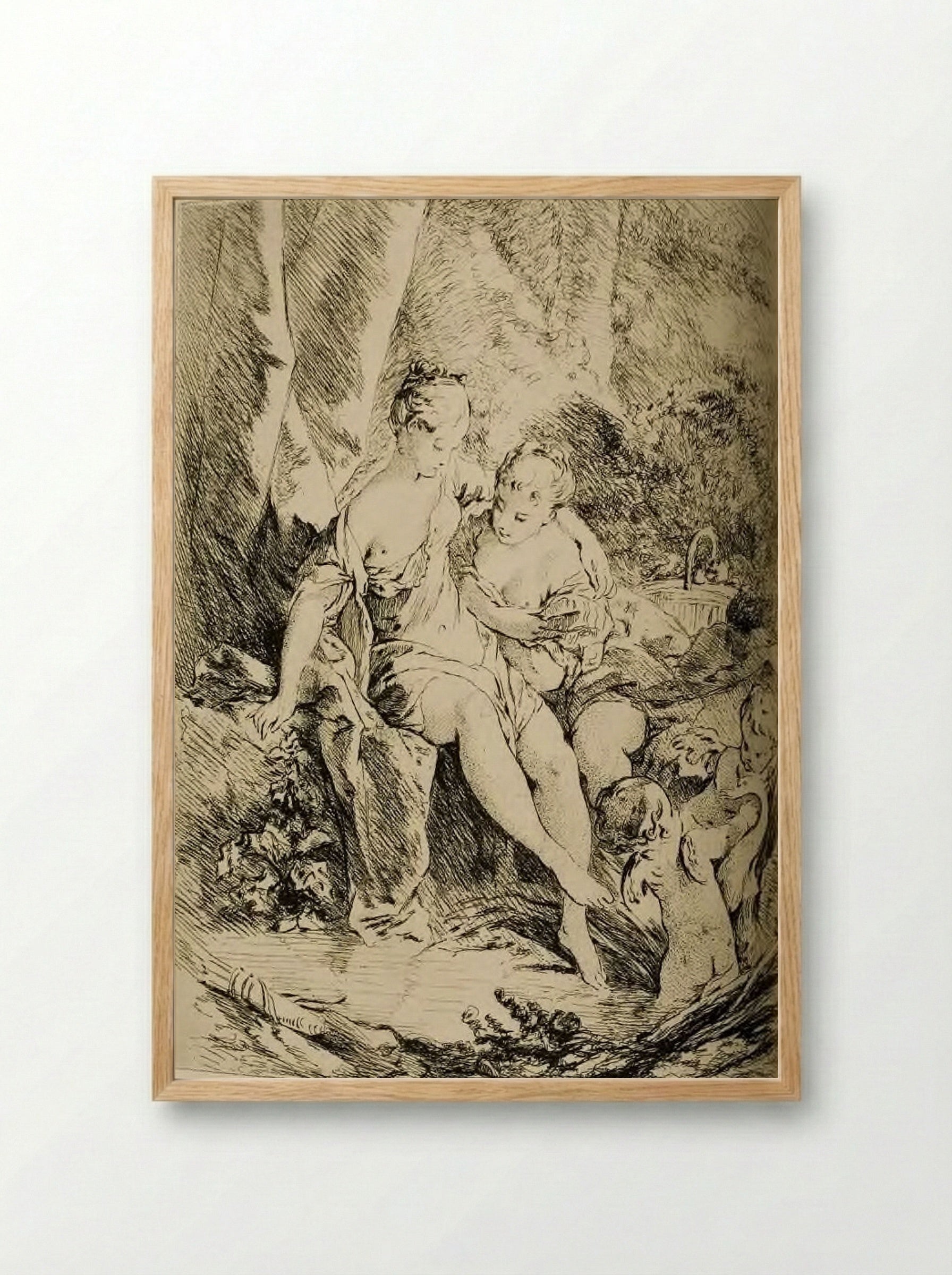Venus Bathing - Jules de Goncourt - Framed Print Wood