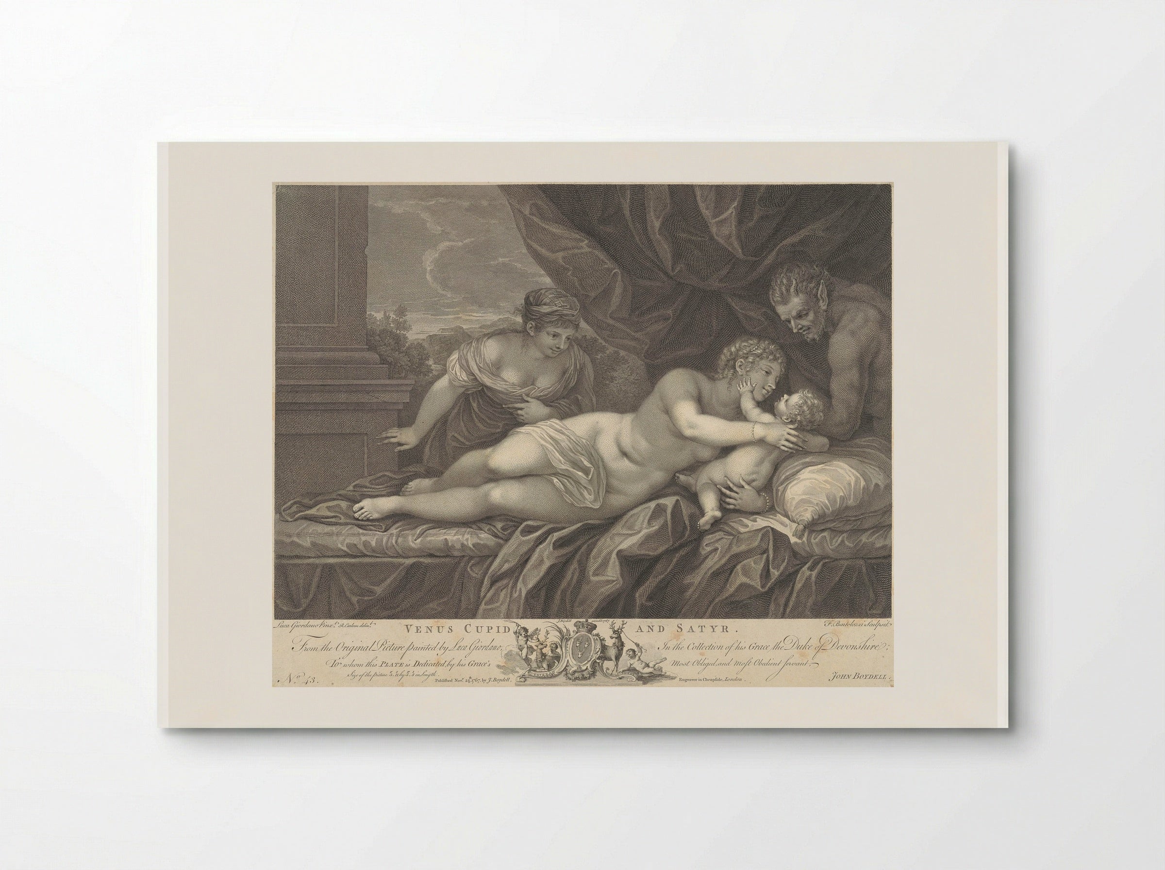 Venus, Cupid, and a Satyr - Francesco Bartolozzi - Poster