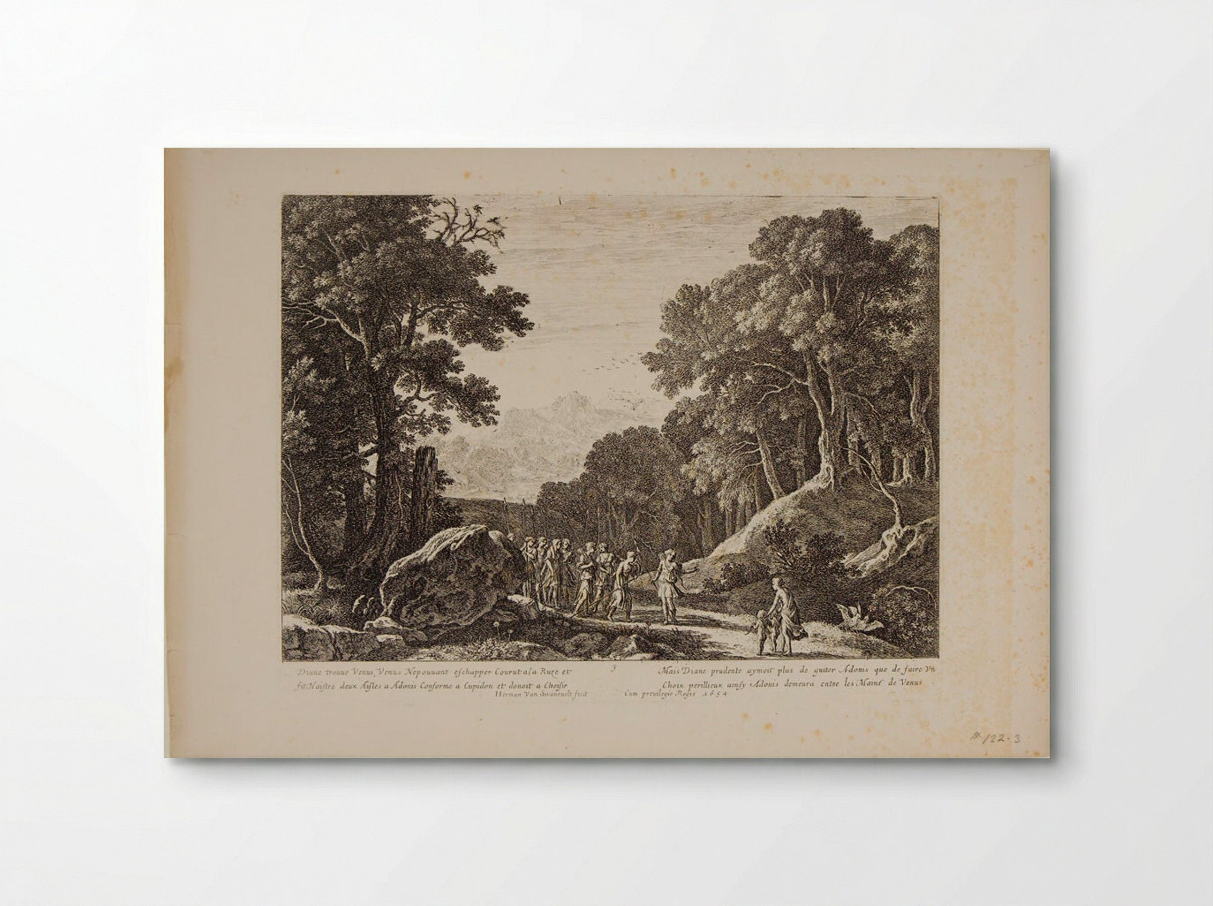 Venus Presents to Diana Cupid and the Young Adonis - Herman van Swanevelt - Poster