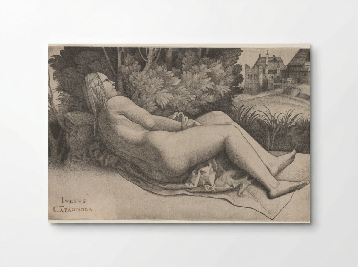 Venus Reclining in a Landscape - Giulio Campagnola - Poster