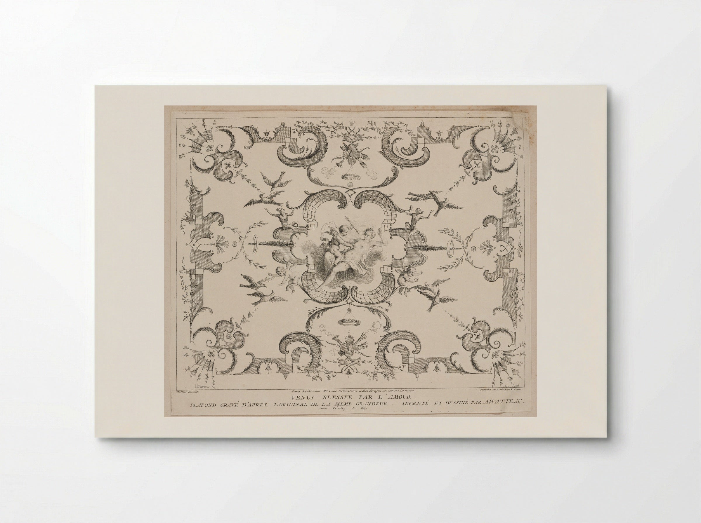 Venus Wounded by Cupid - Anne Claude Philippe de Thubières, comte de Caylus - Poster