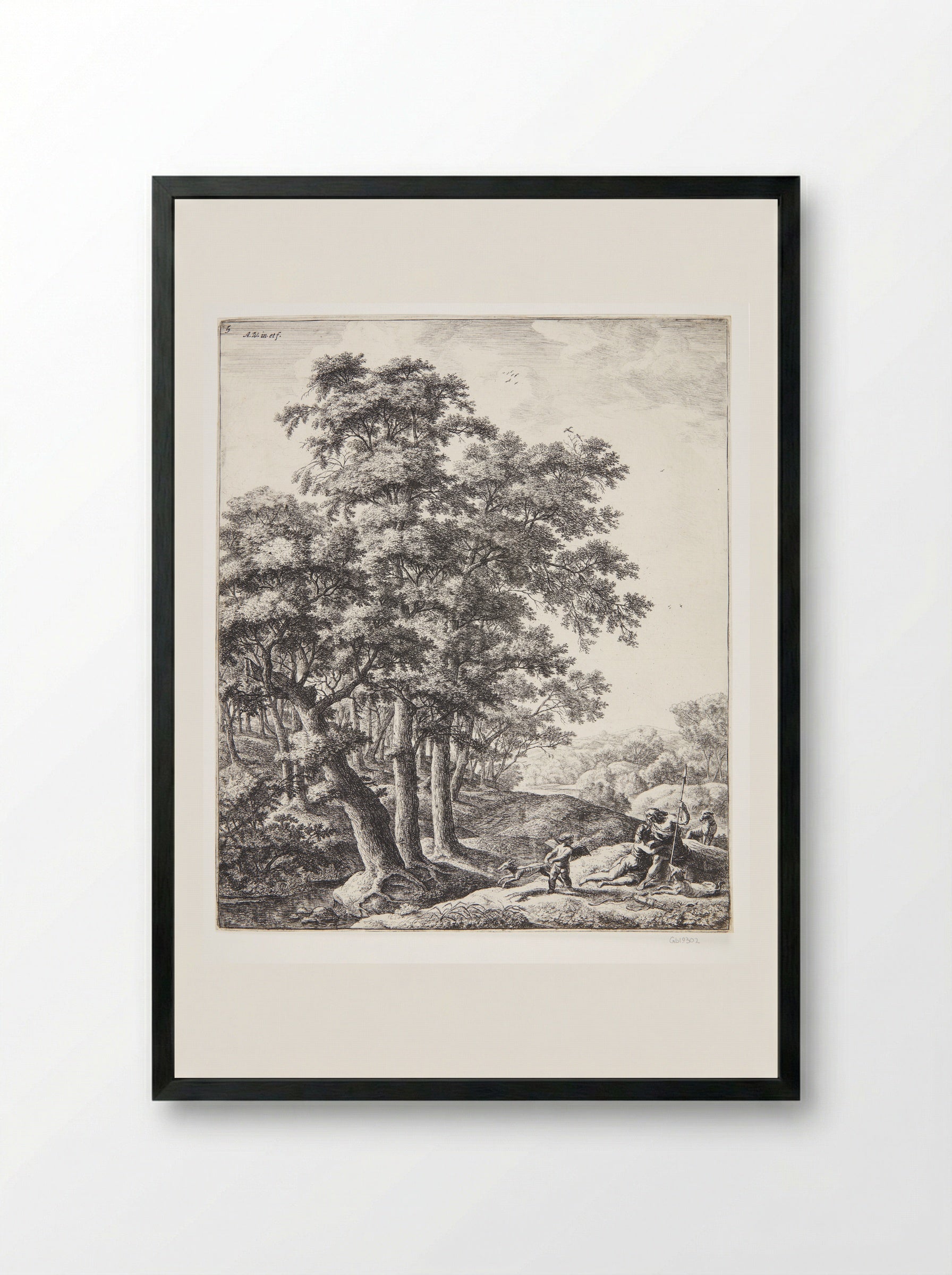 Venus and Adonis - Anthonie Waterloo - Framed Print Black
