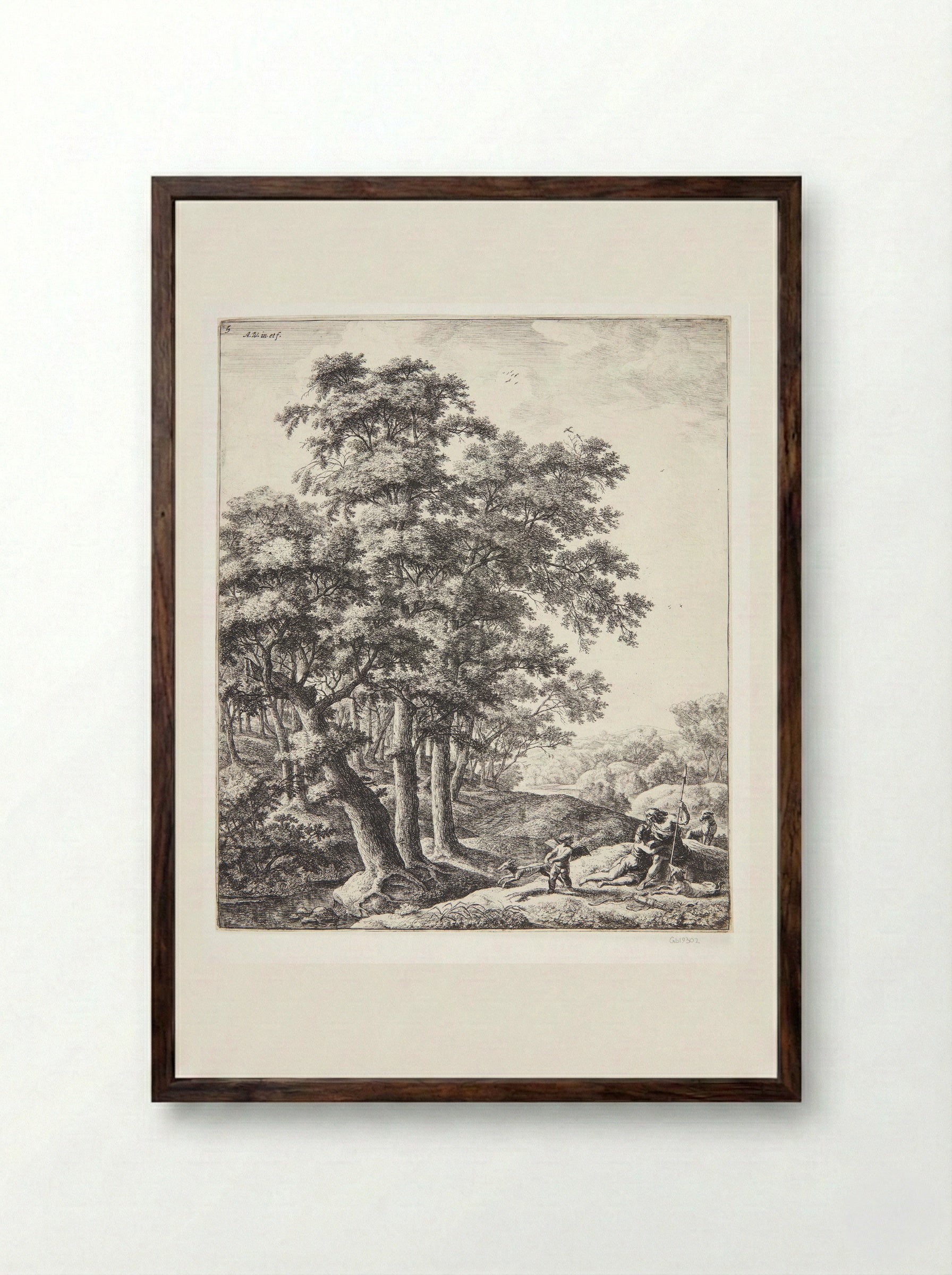 Venus and Adonis - Anthonie Waterloo - Framed Print Dark Wood