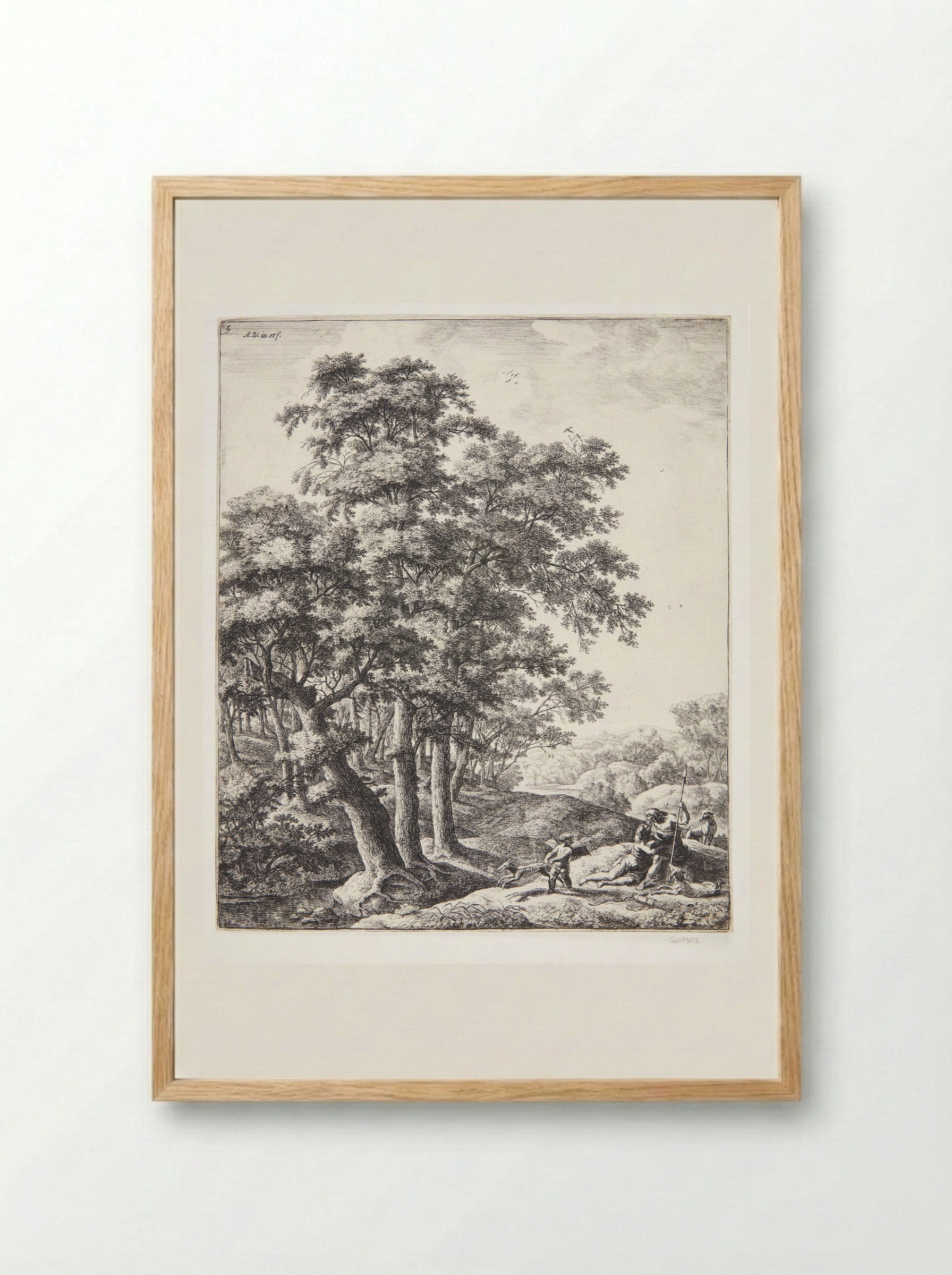 Venus and Adonis - Anthonie Waterloo - Framed Print Wood