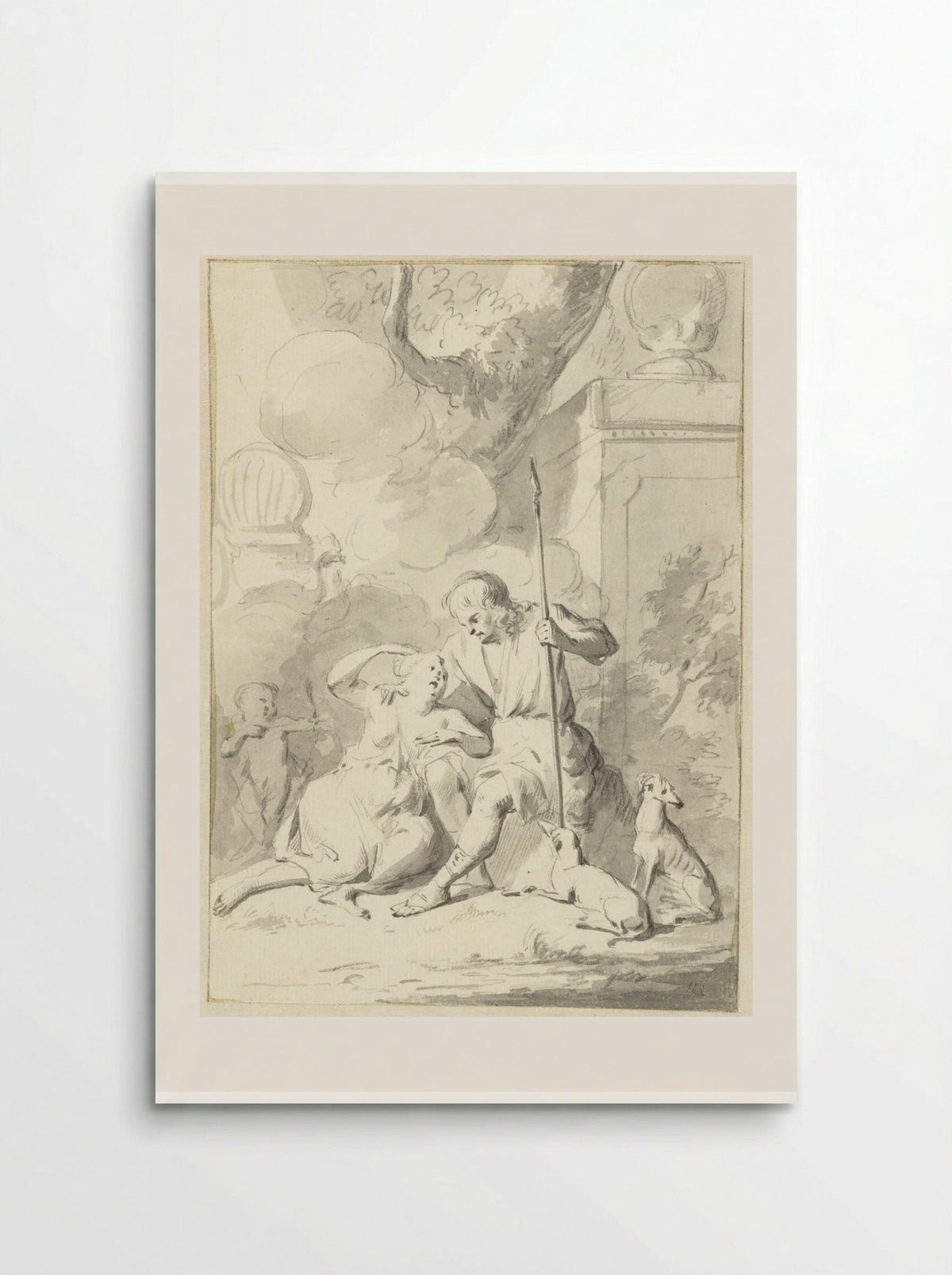 Venus and Adonis - Aert Schouman - Poster