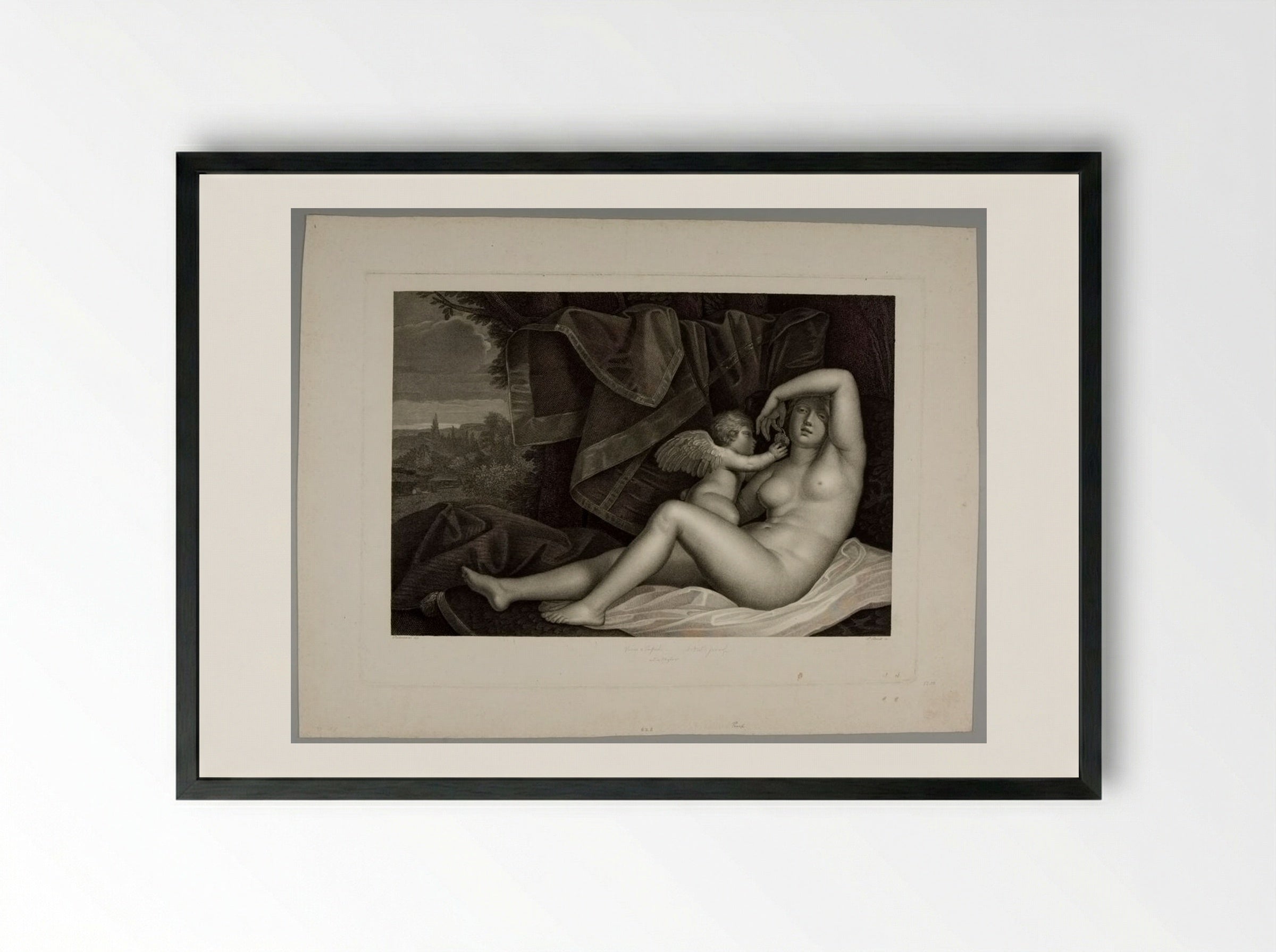 Venus and Cupid - Pietro Bonato - Framed Print Black