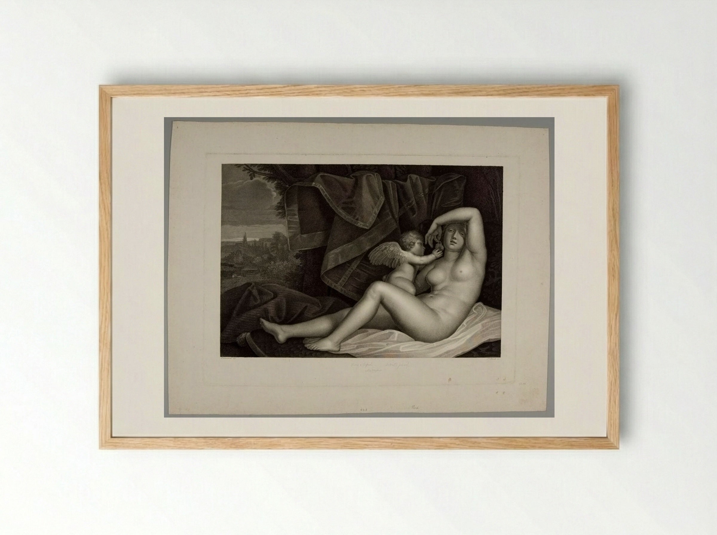 Venus and Cupid - Pietro Bonato - Framed Print Wood