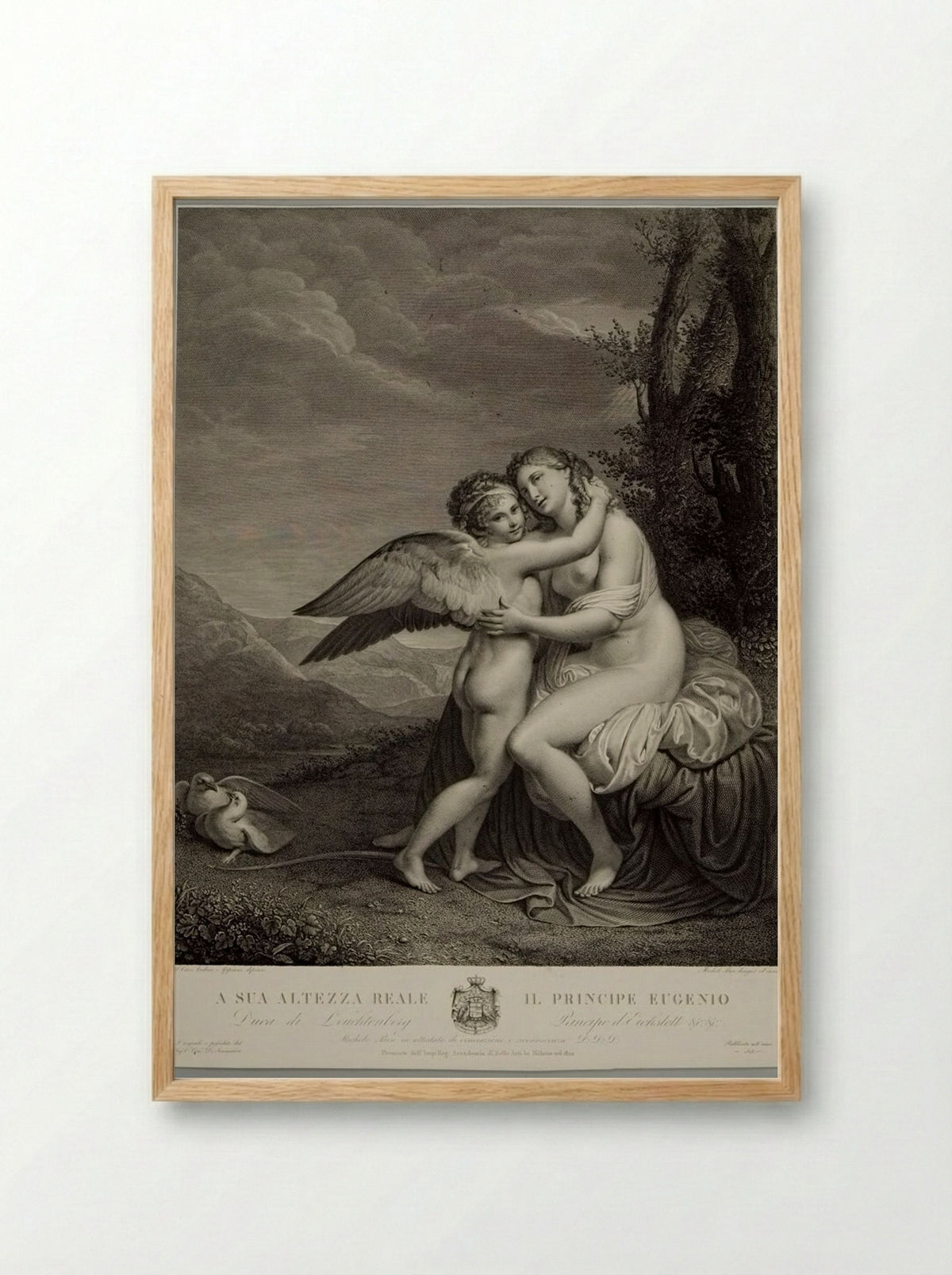 Venus and Cupid - Michele Bisi - Framed Print Wood