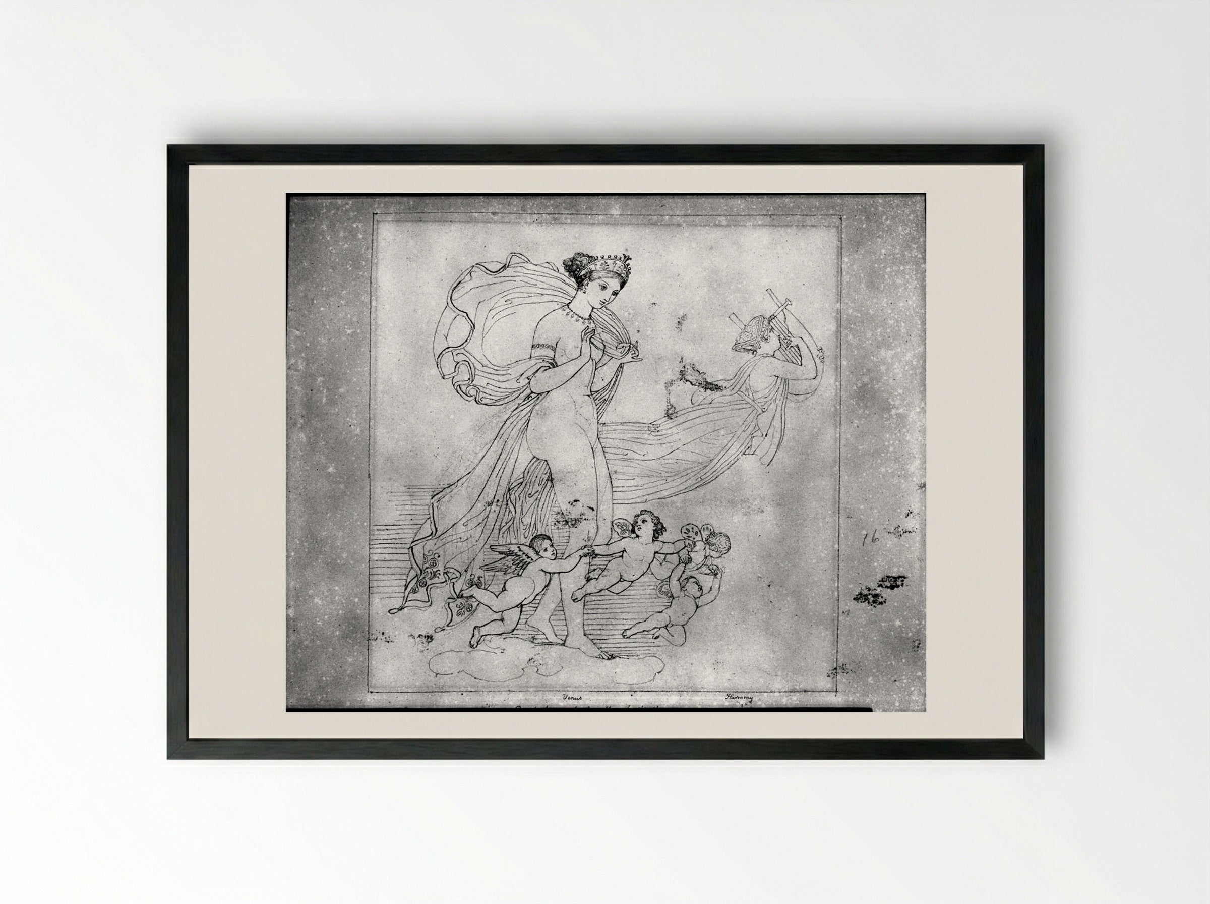 Venus and Harmony - John Flaxman - Framed Print Black