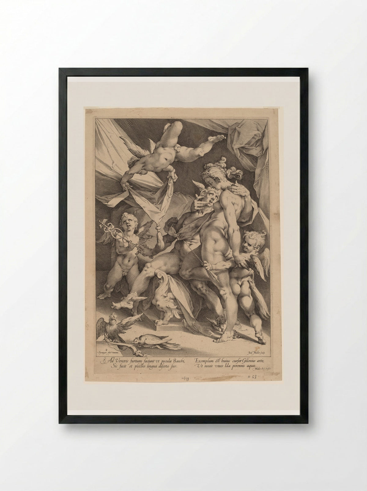 Venus and Mercury - Jan Harmensz. Muller - Framed Print Black
