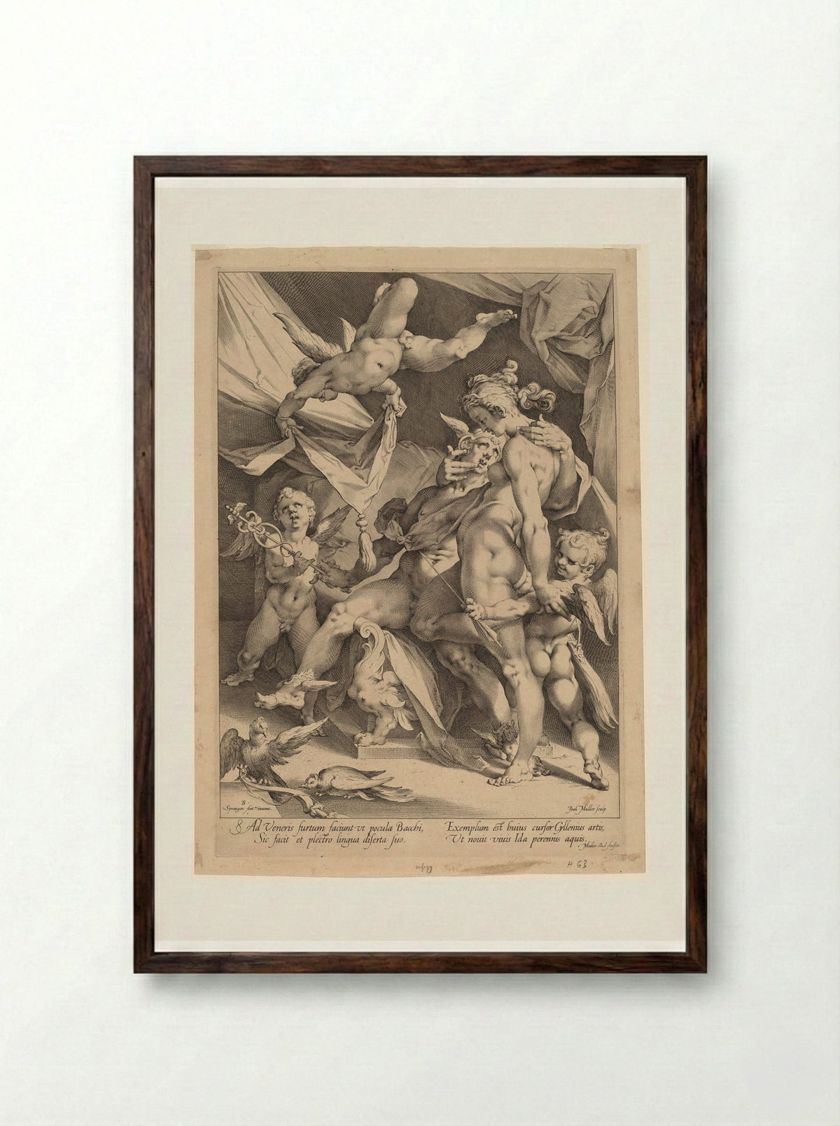 Venus and Mercury - Jan Harmensz. Muller - Framed Print Dark Wood