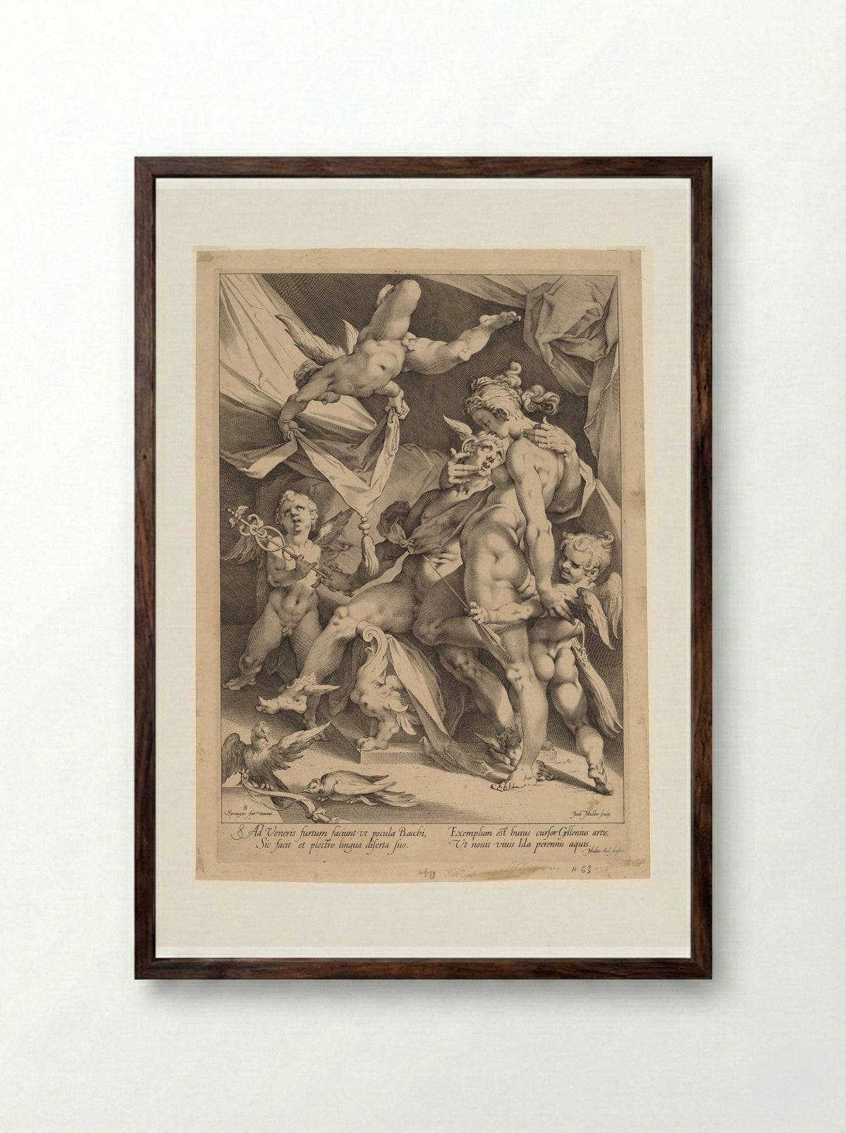 Venus and Mercury - Jan Harmensz. Muller - Framed Print Dark Wood