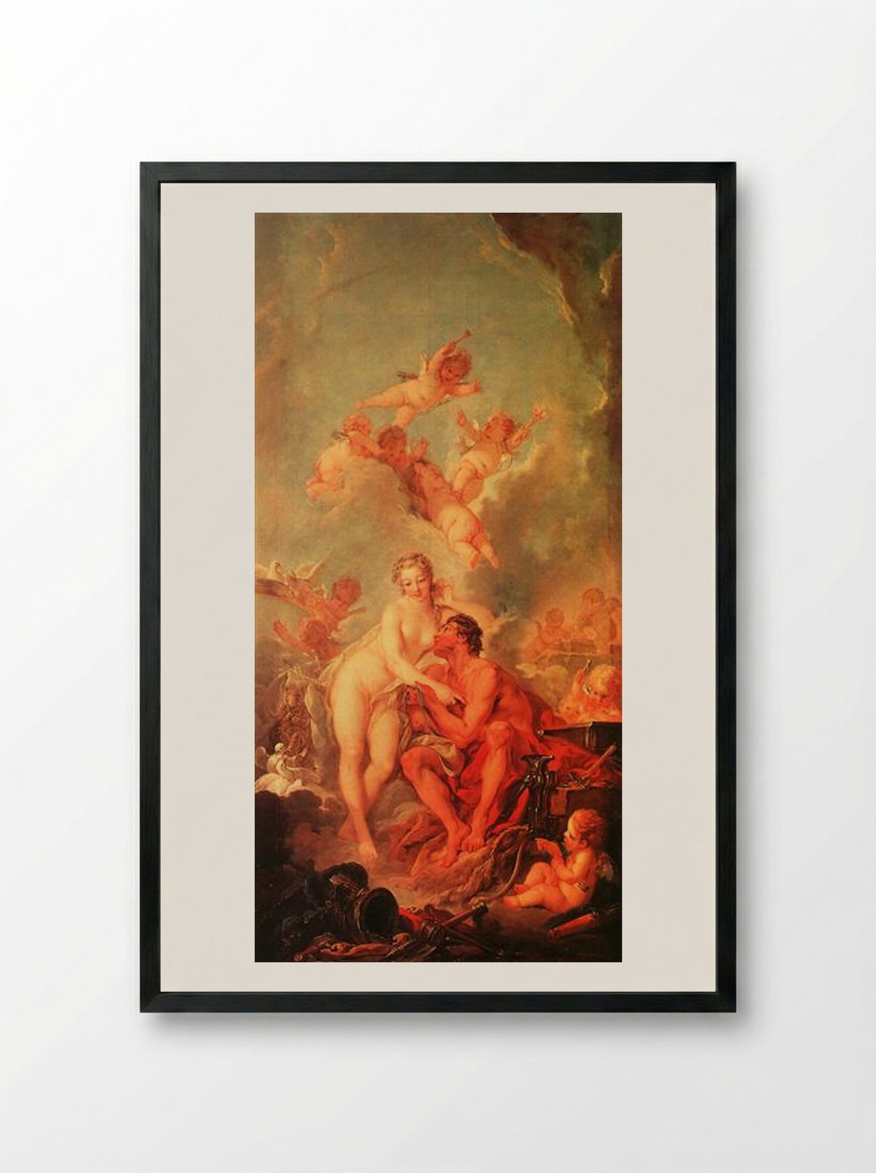 Venus and Vulcan - François Boucher - Framed Print Black