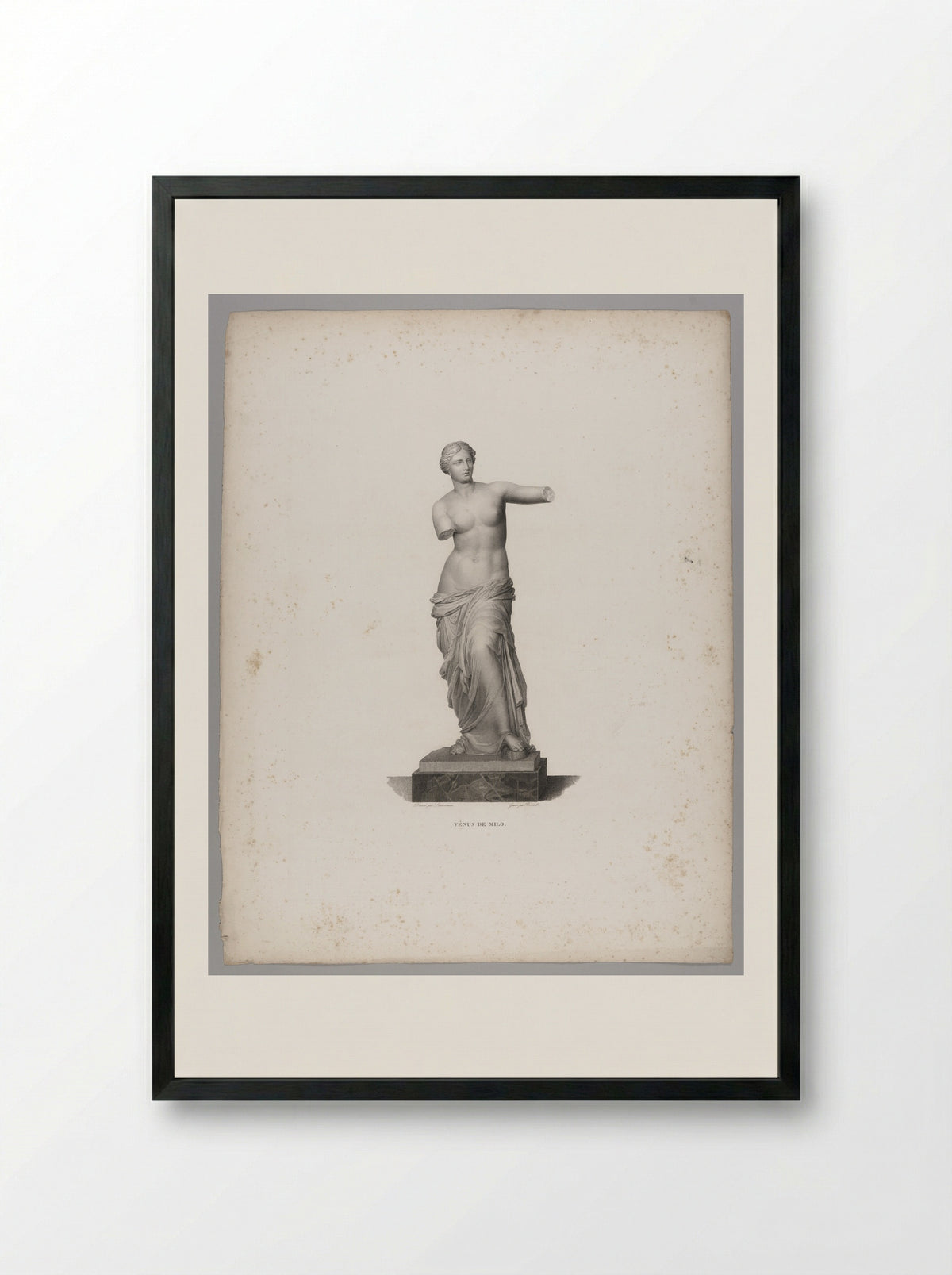Venus de Milo, after the Antique - Zachée Prévost - Framed Print Black