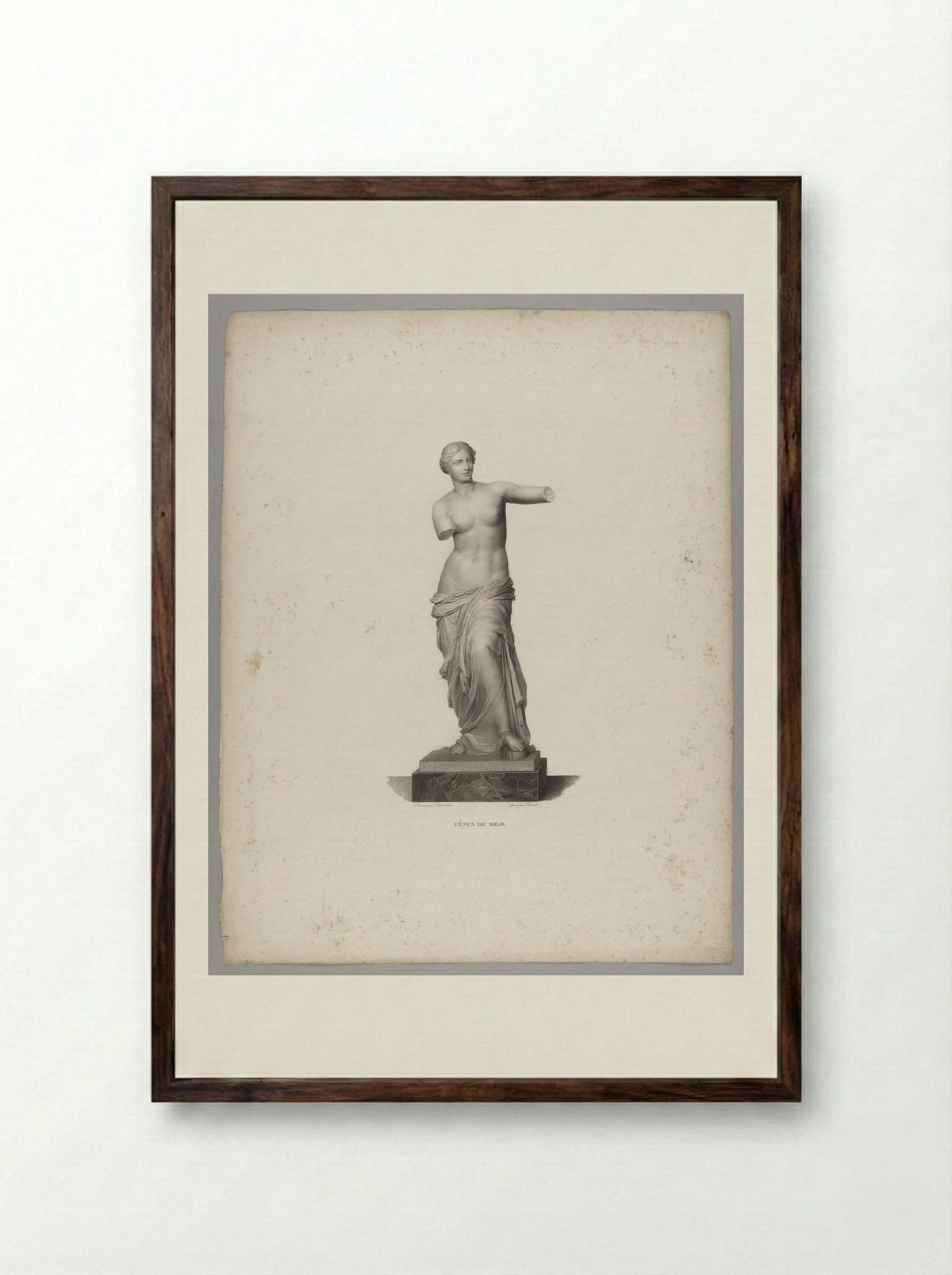 Venus de Milo, after the Antique - Zachée Prévost - Framed Print Dark Wood