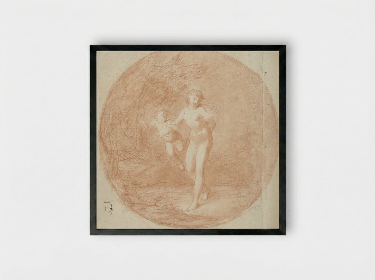 Venus en Amor - Mouricault - Framed Print Black