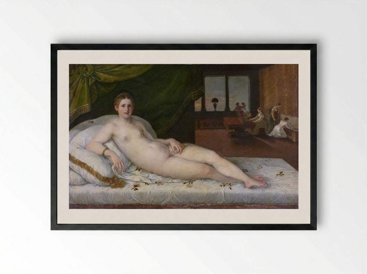 Venus of Urbino - Titian - Framed Print Black