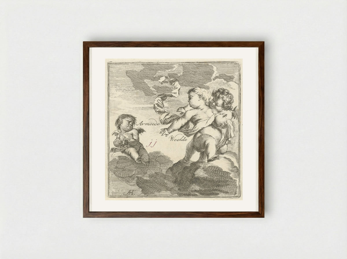 Verbeelding van armoede en weelde - Leonard Schenk - Framed Print Dark Wood