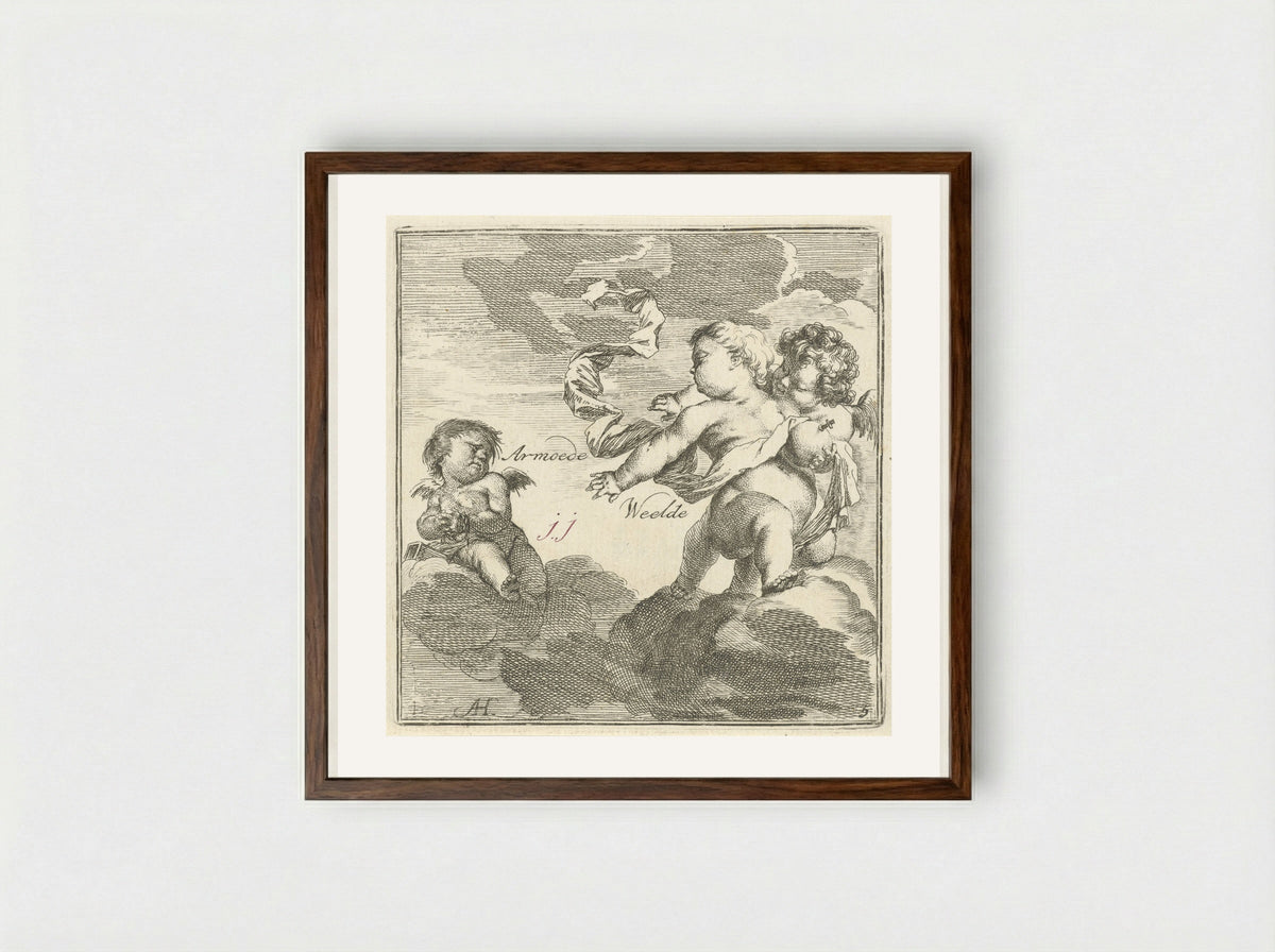 Verbeelding van armoede en weelde - Leonard Schenk - Framed Print Dark Wood