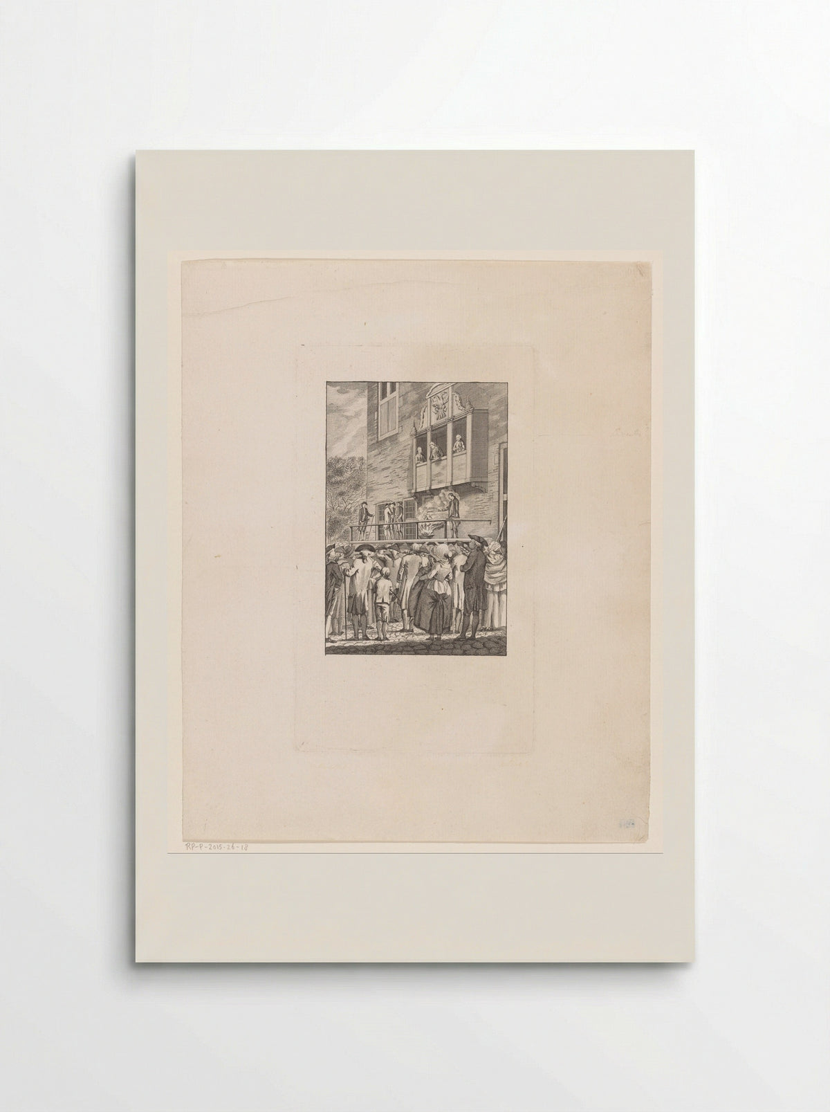 Verbranding van De Post van de Neder-Rhijn op schavot voor stadhuis te Arnhem op 22 april 1786 - Jan Lucas van der Beek - Poster