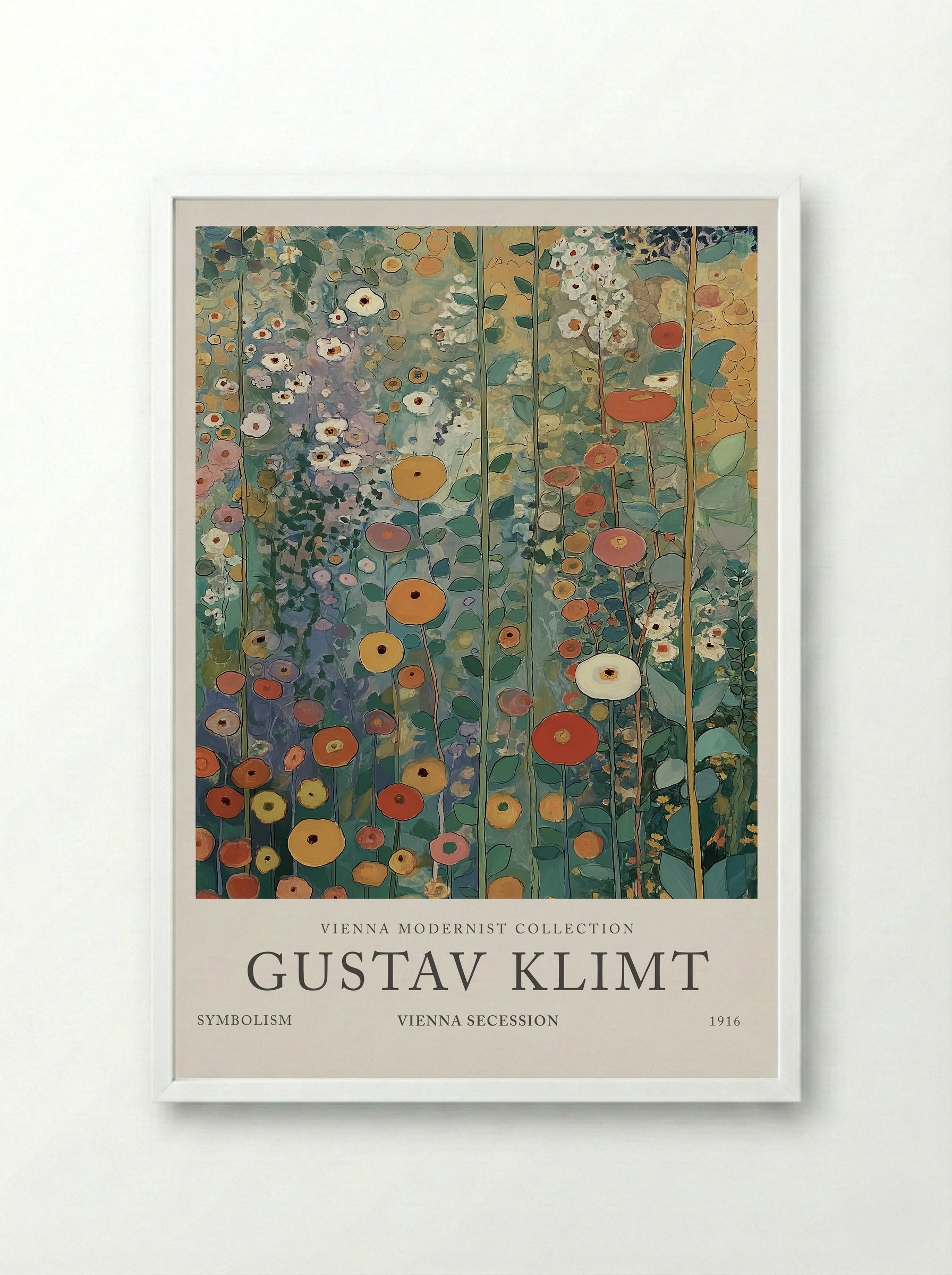 Verdant Garden Light - Gustav Klimt - Framed Print White